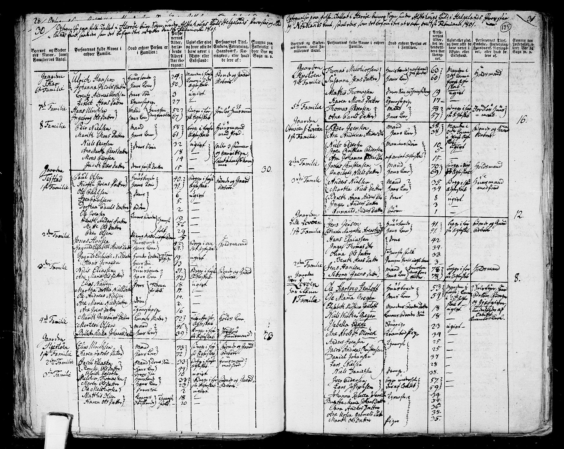 RA, 1801 census for 1820P Alstahaug, 1801, p. 124b-125a