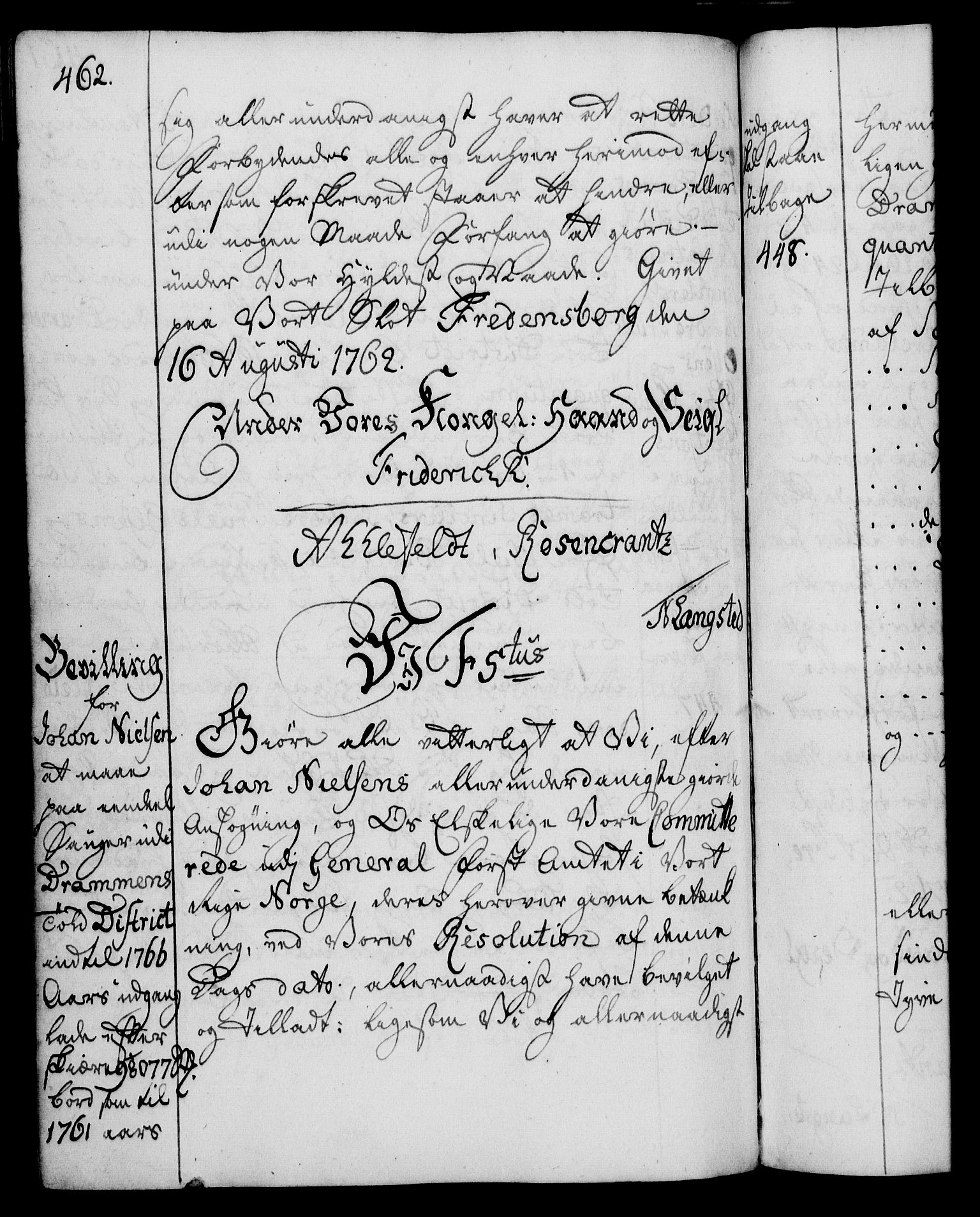 Rentekammeret, Kammerkanselliet, AV/RA-EA-3111/G/Gg/Gga/L0007: Norsk ekspedisjonsprotokoll med register (merket RK 53.7), 1759-1768, p. 462