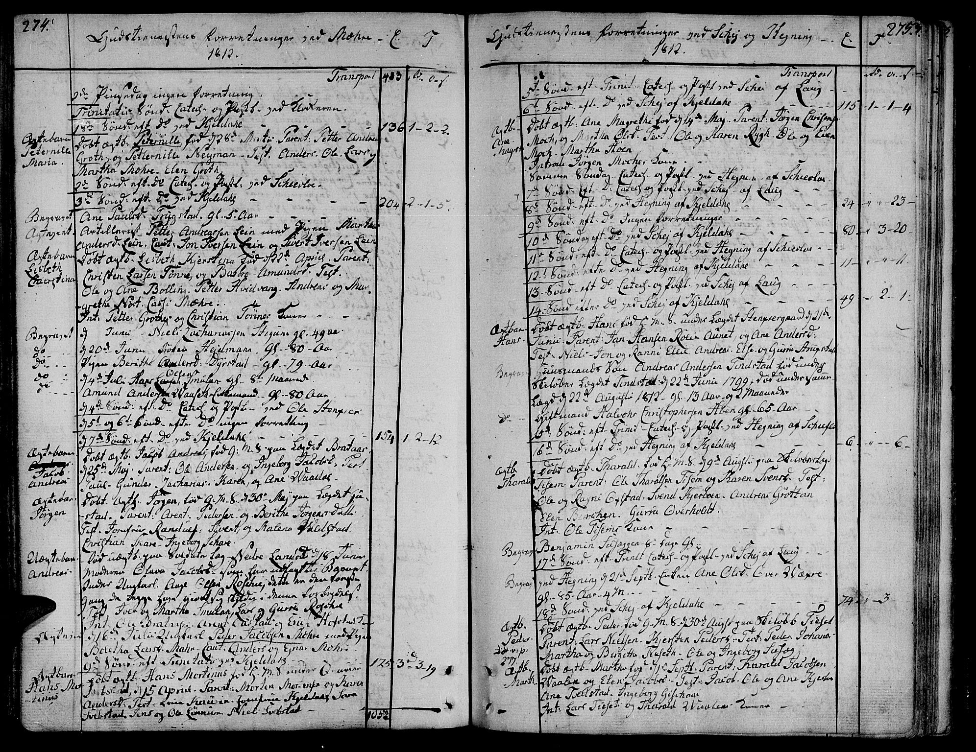 Ministerialprotokoller, klokkerbøker og fødselsregistre - Nord-Trøndelag, SAT/A-1458/735/L0332: Parish register (official) no. 735A03, 1795-1816, p. 274-275