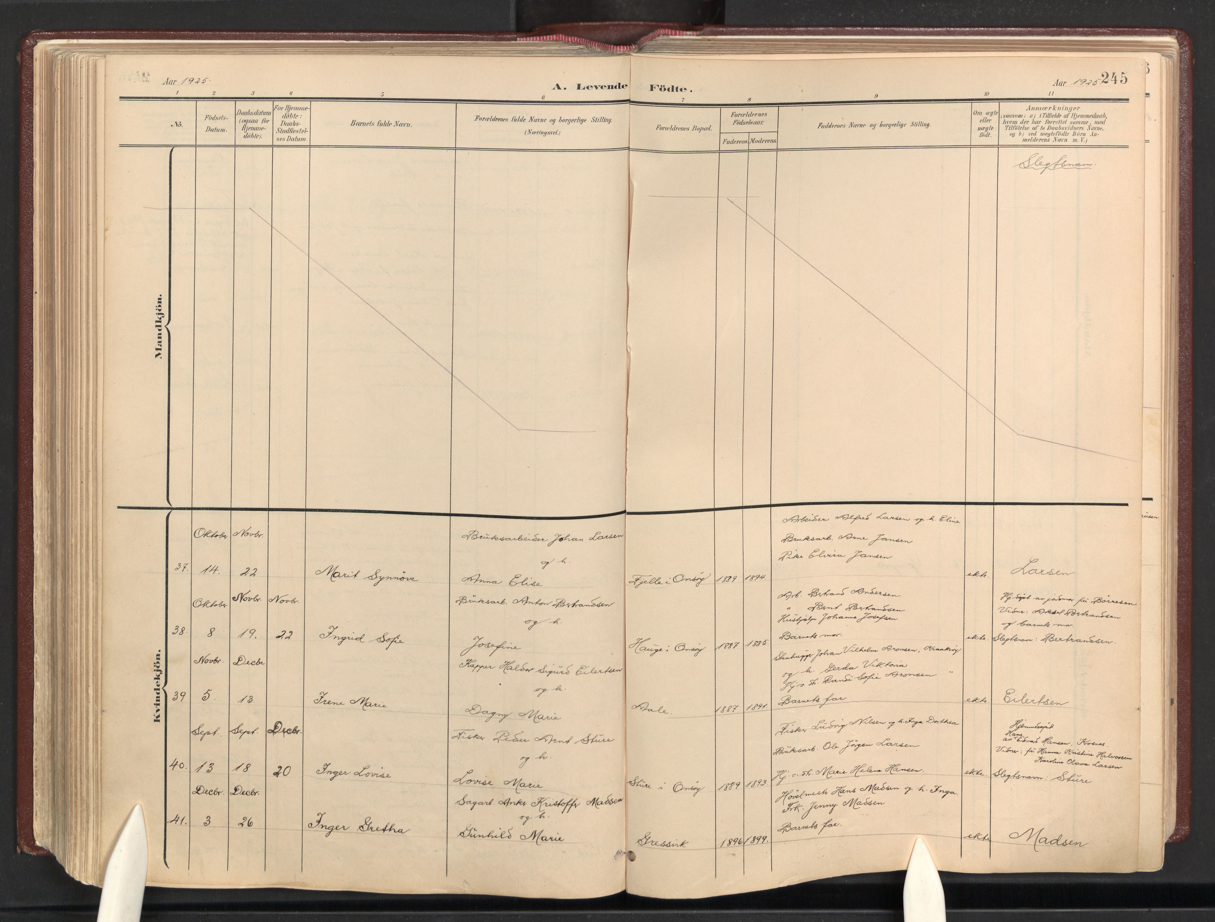 Onsøy prestekontor Kirkebøker, AV/SAO-A-10914/F/Fb/L0001: Parish register (official) no. II 1, 1901-1937, p. 245