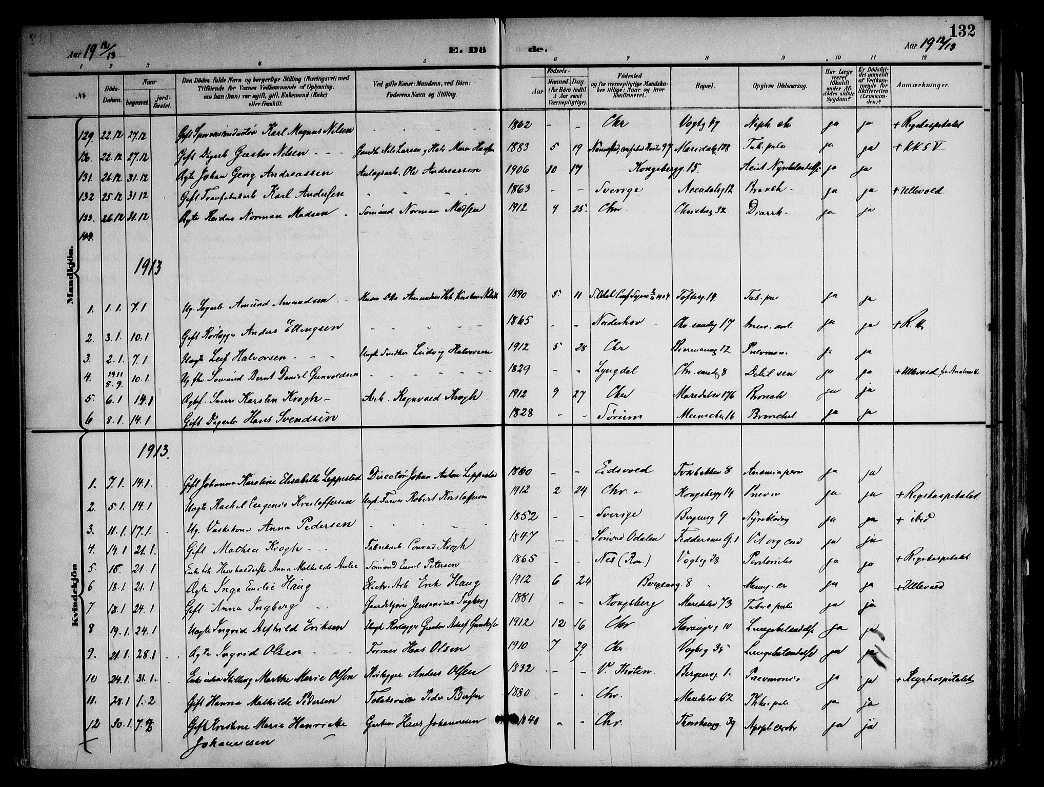 Sagene prestekontor Kirkebøker, SAO/A-10796/F/L0006: Parish register (official) no. 6, 1898-1923, p. 132
