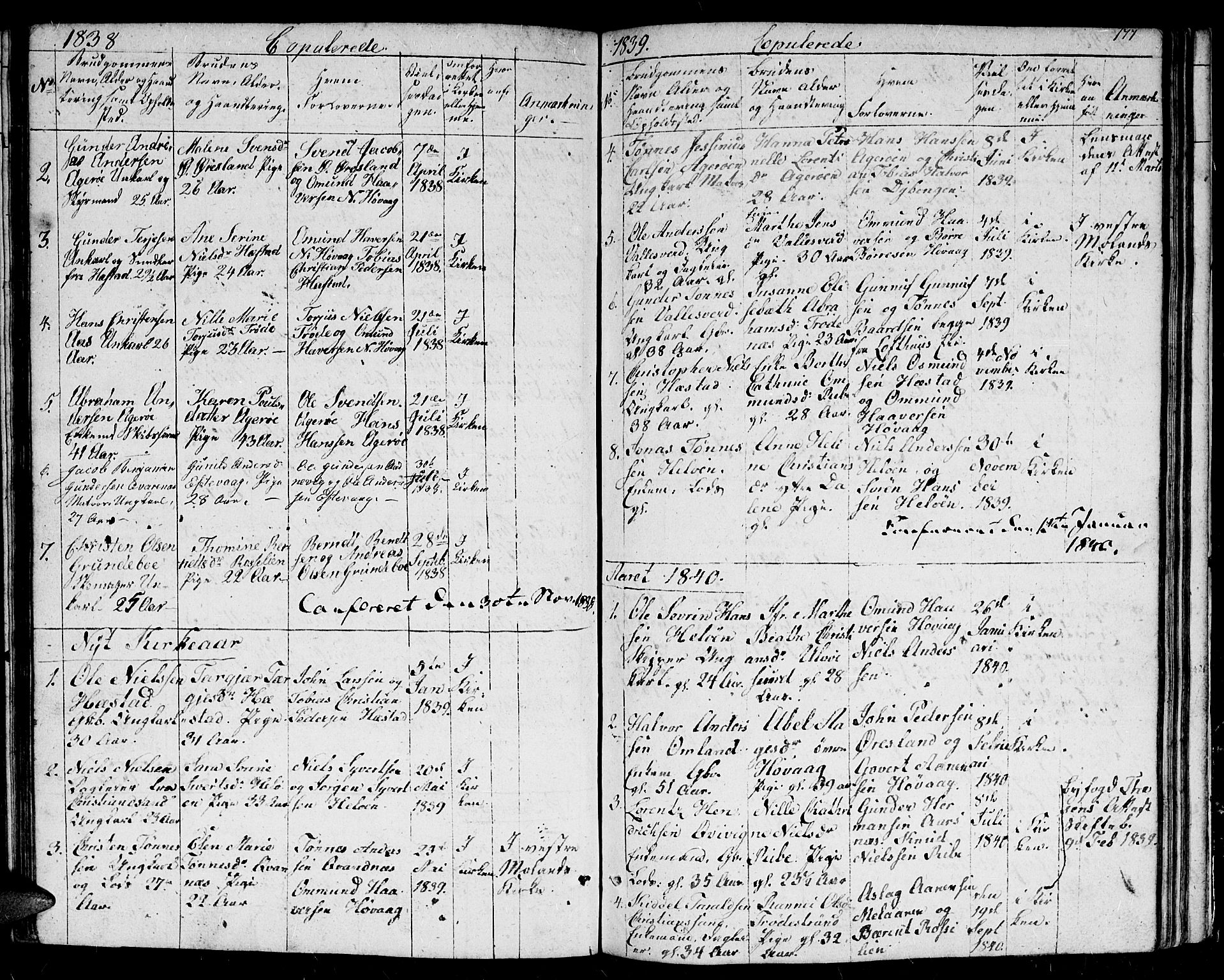 Høvåg sokneprestkontor, SAK/1111-0025/F/Fb/L0001: Parish register (copy) no. B 1, 1817-1846, p. 177
