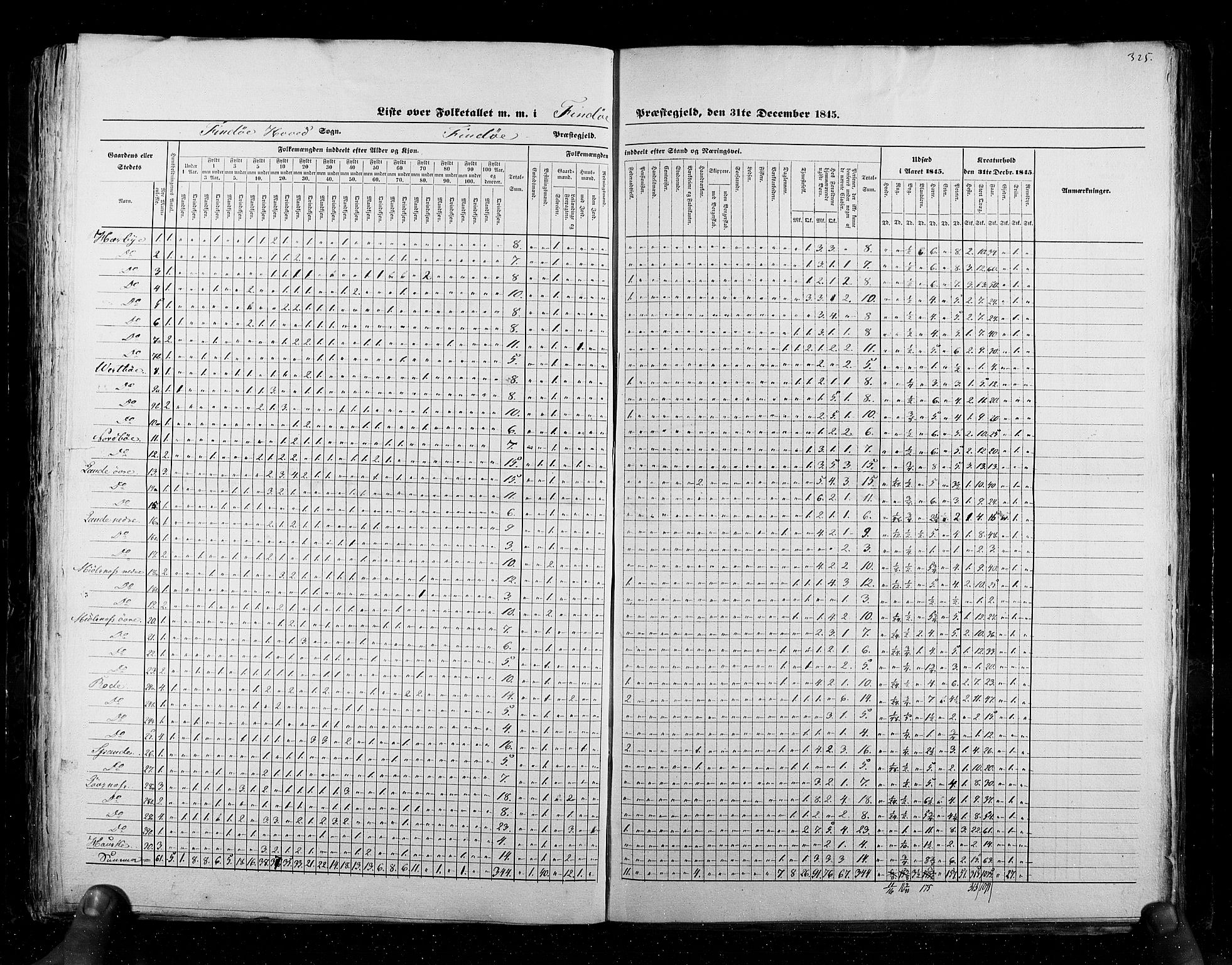 RA, Census 1845, vol. 6: Lister og Mandal amt og Stavanger amt, 1845, p. 325