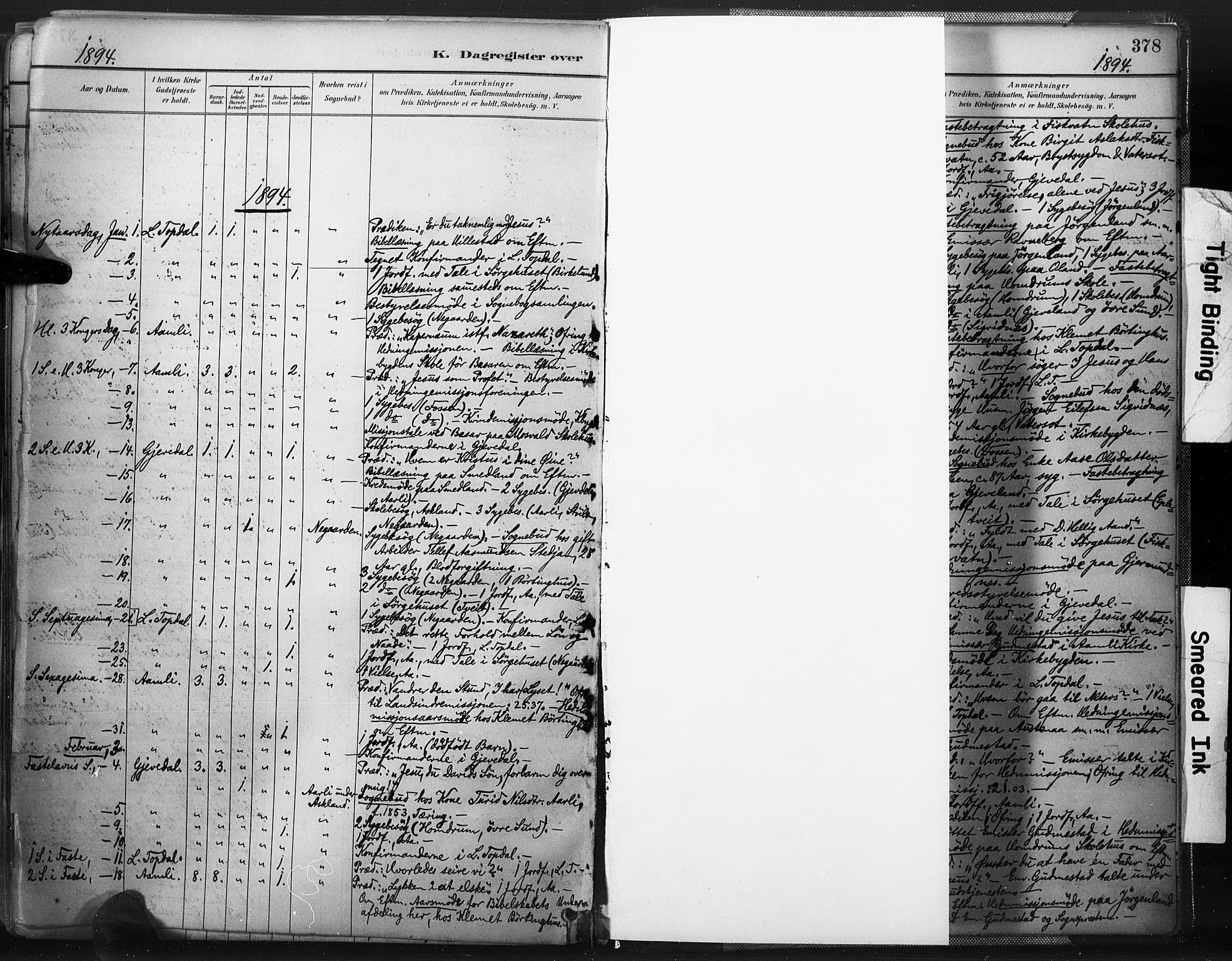 Åmli sokneprestkontor, SAK/1111-0050/F/Fa/Fac/L0010: Parish register (official) no. A 10 /1, 1885-1899, p. 378