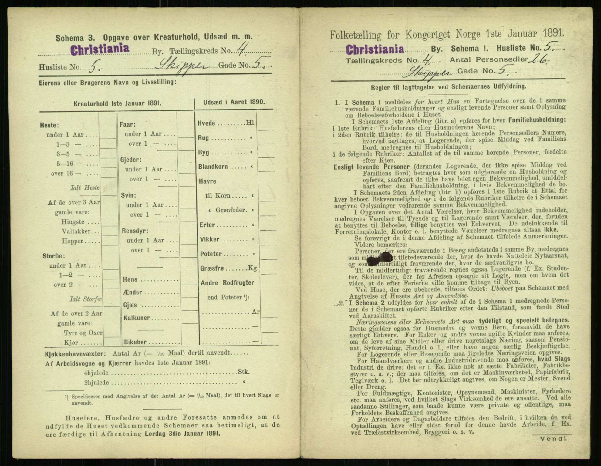 RA, 1891 census for 0301 Kristiania, 1891, p. 2066