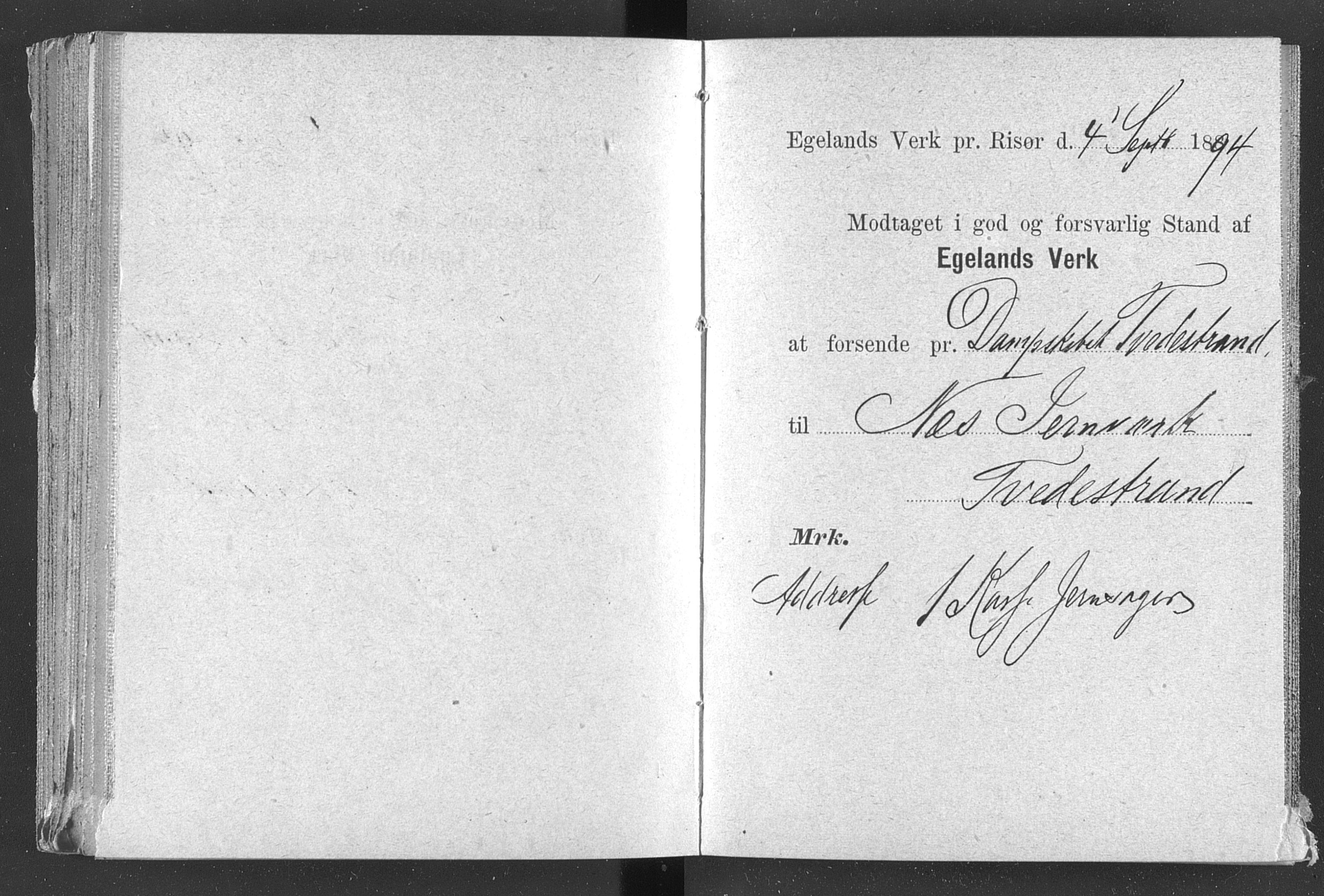 Egelands Jernverk, AAKS/PA-1907/01/L0029: Kvitteringsbok, 1888-1895