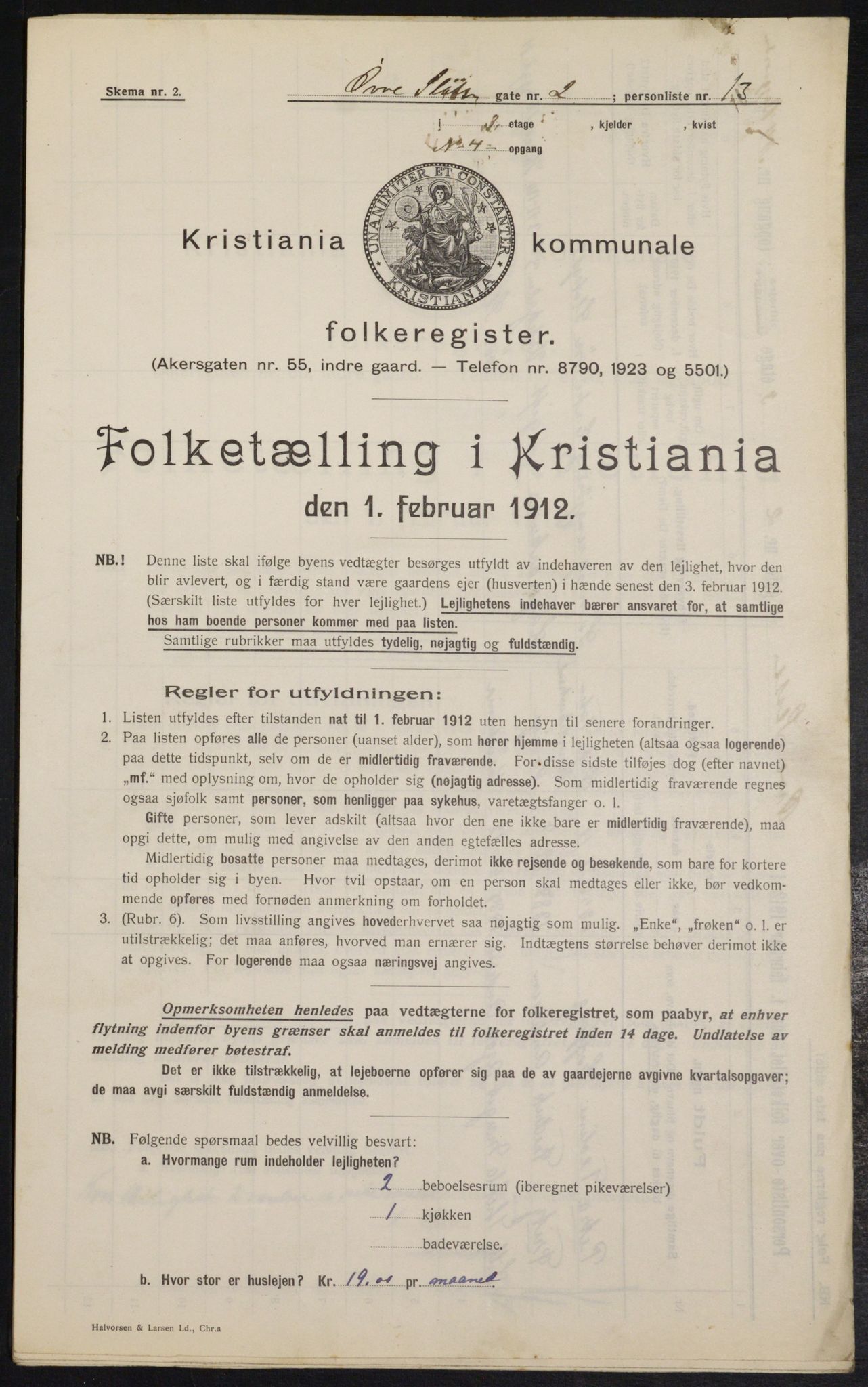 OBA, Municipal Census 1912 for Kristiania, 1912, p. 129886