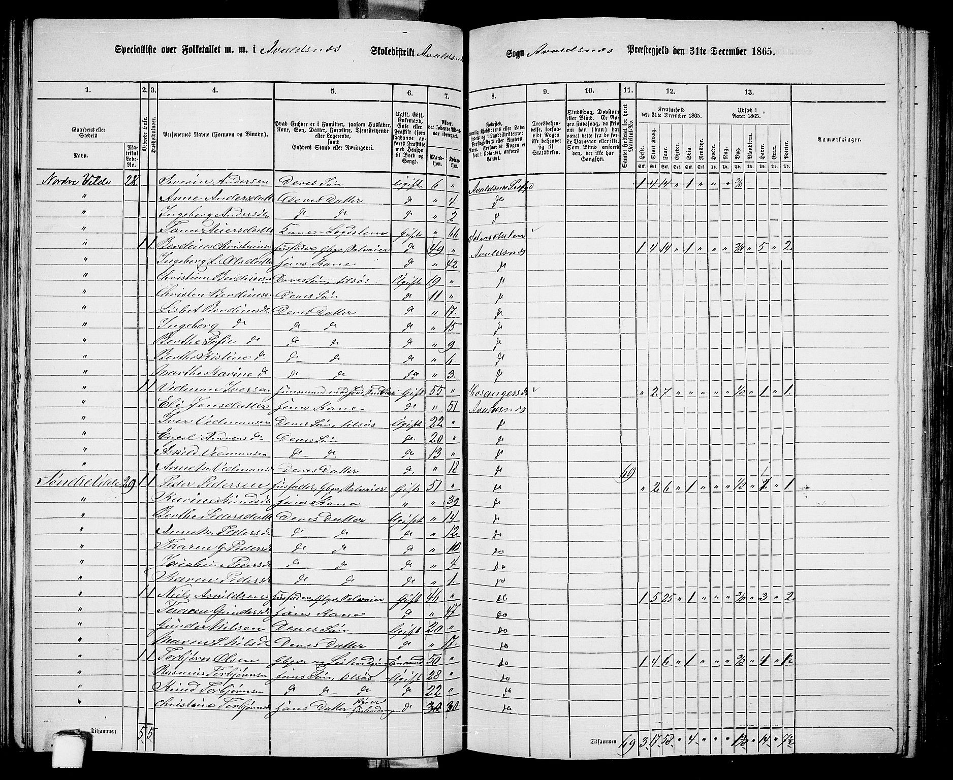 RA, 1865 census for Avaldsnes, 1865, p. 117