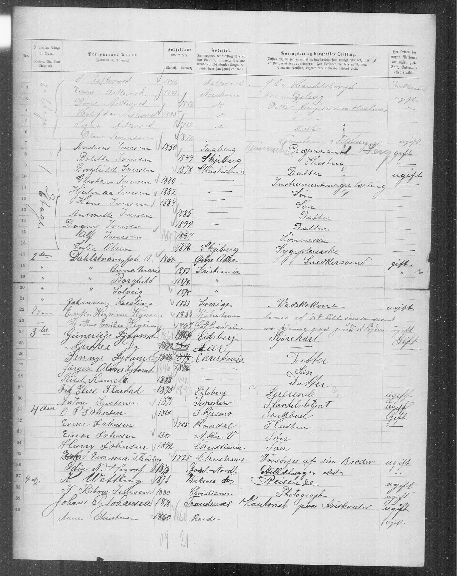 OBA, Municipal Census 1899 for Kristiania, 1899, p. 8459