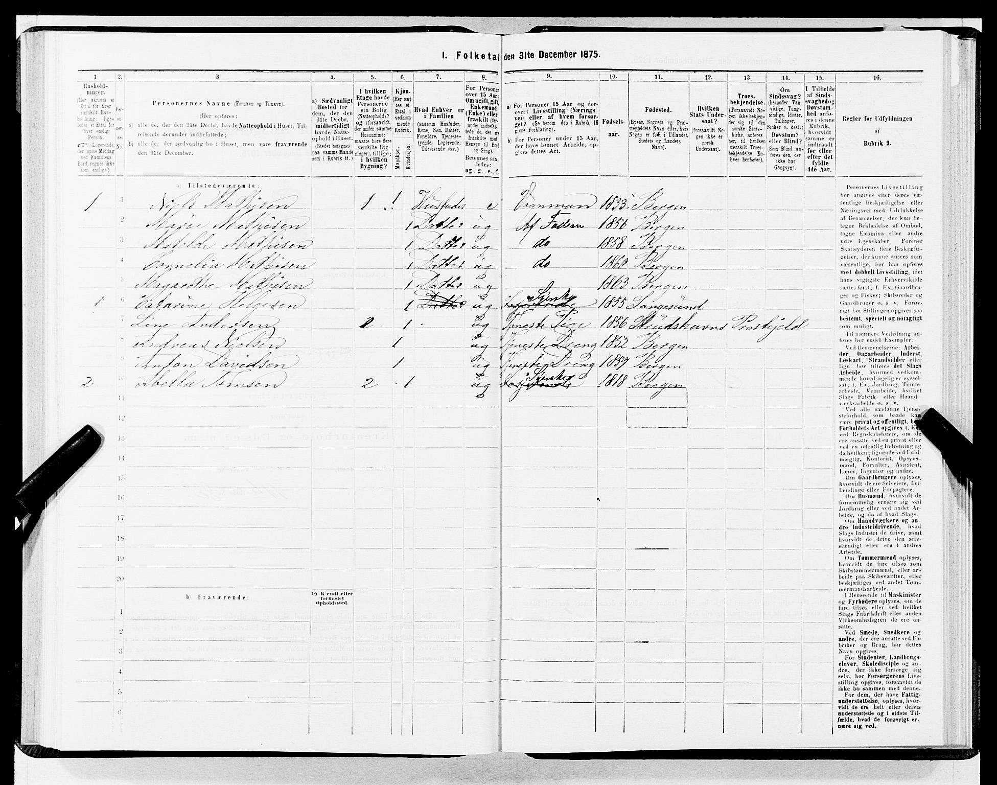 SAB, 1875 census for 1301 Bergen, 1875, p. 2450