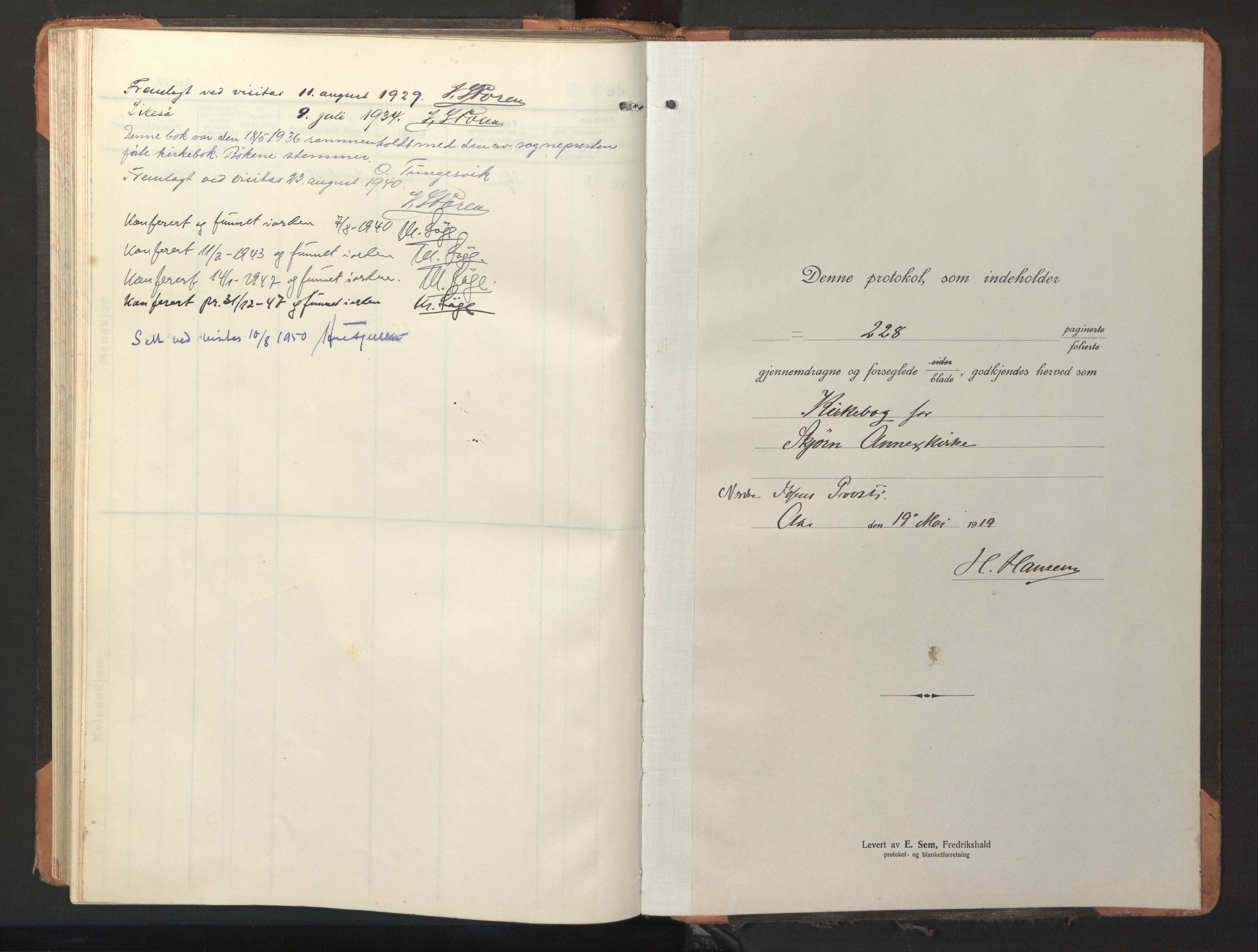 Ministerialprotokoller, klokkerbøker og fødselsregistre - Sør-Trøndelag, SAT/A-1456/653/L0658: Parish register (copy) no. 653C02, 1919-1947, p. 229