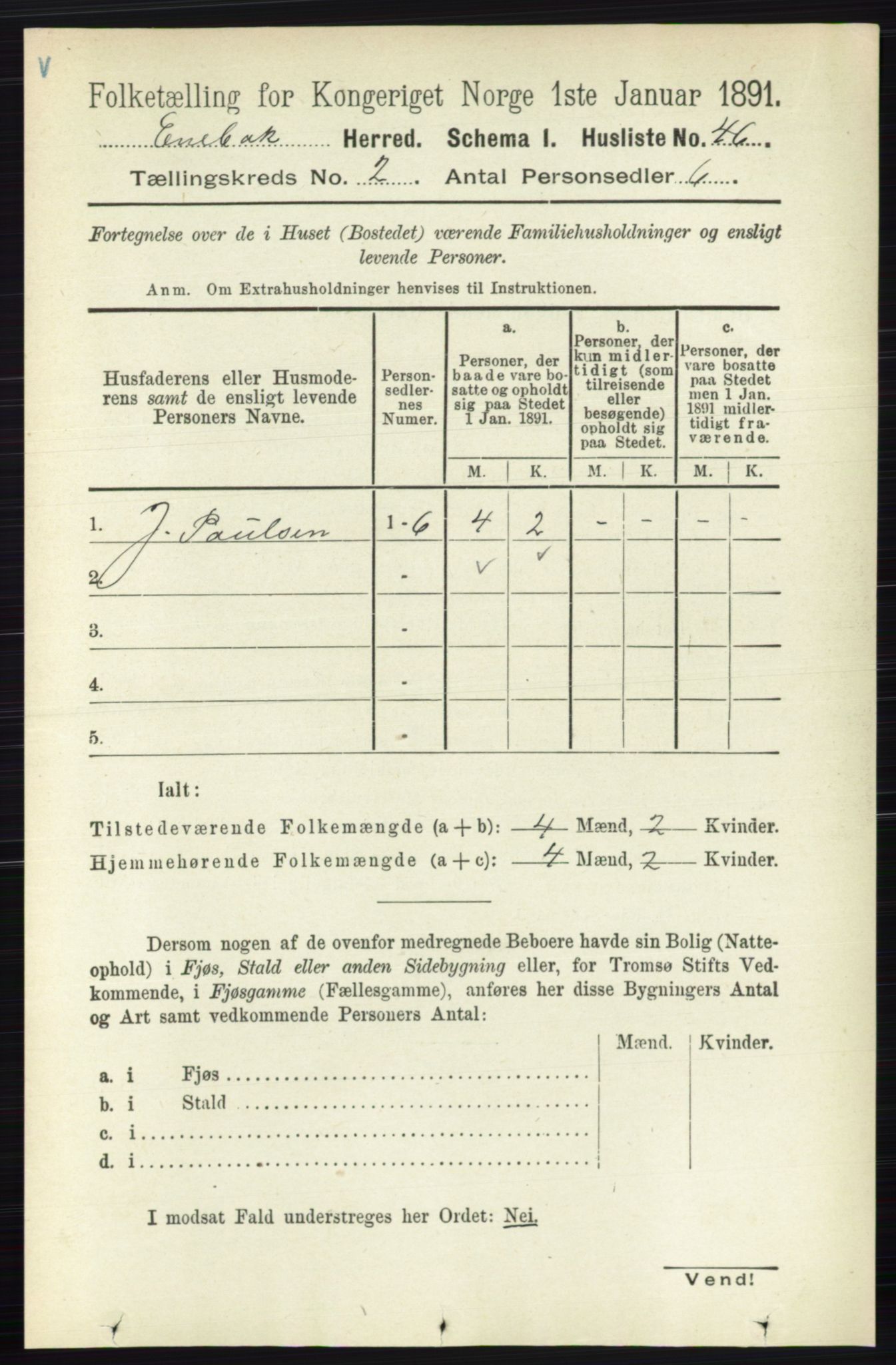 RA, 1891 census for 0229 Enebakk, 1891, p. 752