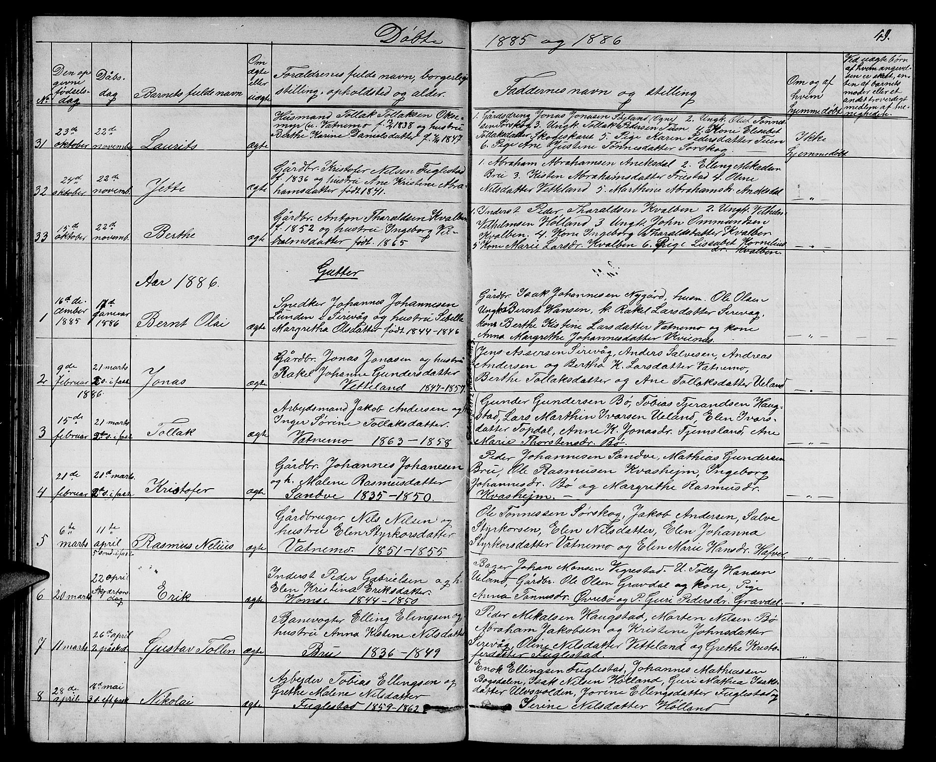 Eigersund sokneprestkontor, SAST/A-101807/S09/L0006: Parish register (copy) no. B 6, 1876-1889, p. 49
