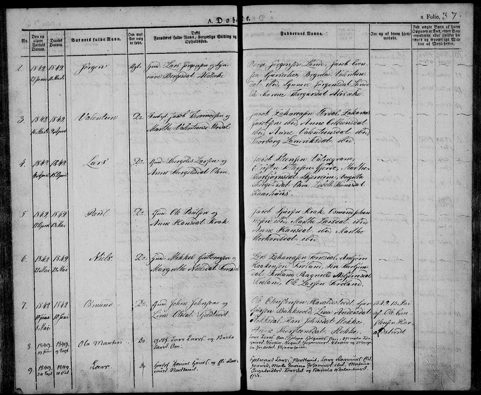 Skjold sokneprestkontor, AV/SAST-A-101847/H/Ha/Haa/L0005: Parish register (official) no. A 5, 1830-1856, p. 37