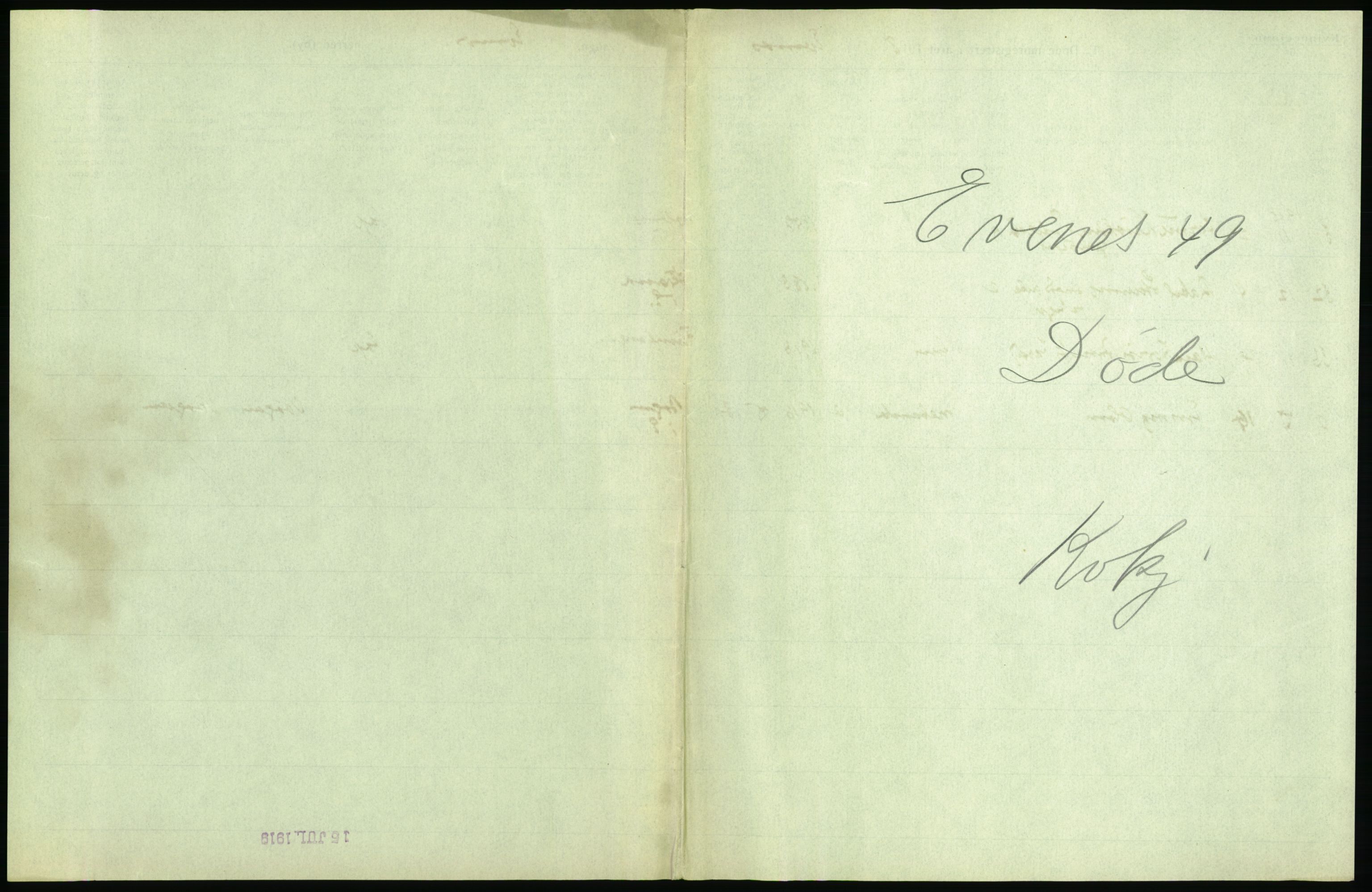 Statistisk sentralbyrå, Sosiodemografiske emner, Befolkning, RA/S-2228/D/Df/Dfb/Dfbh/L0055: Nordland fylke: Døde. Bygder og byer., 1918, p. 581