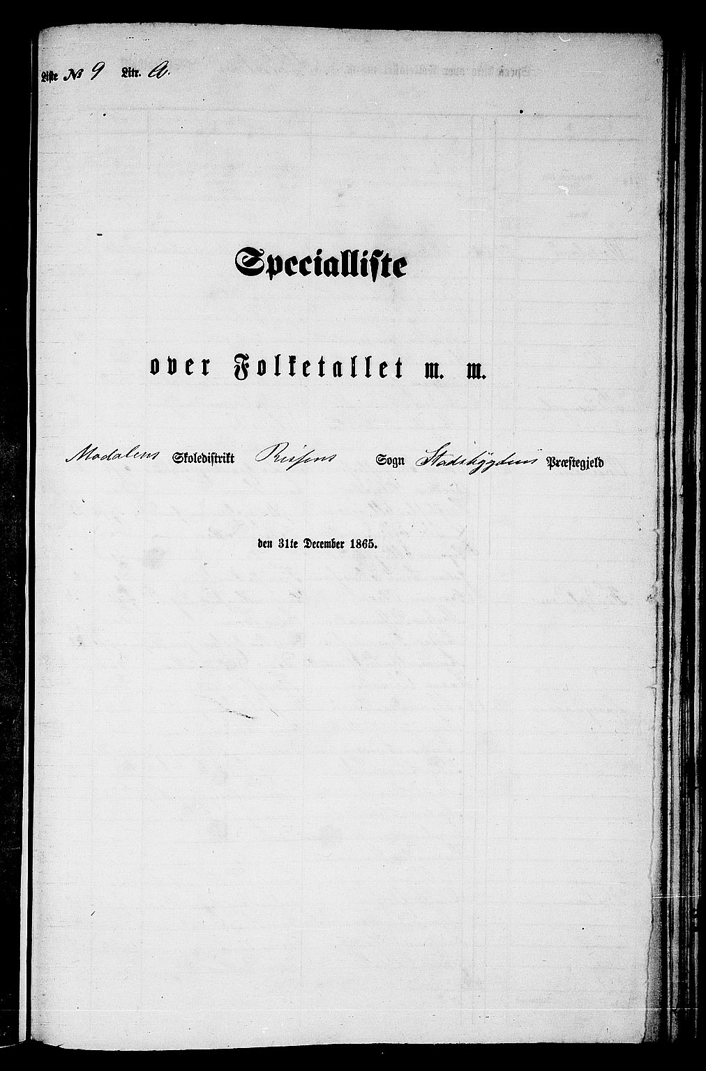 RA, 1865 census for Stadsbygd, 1865, p. 173