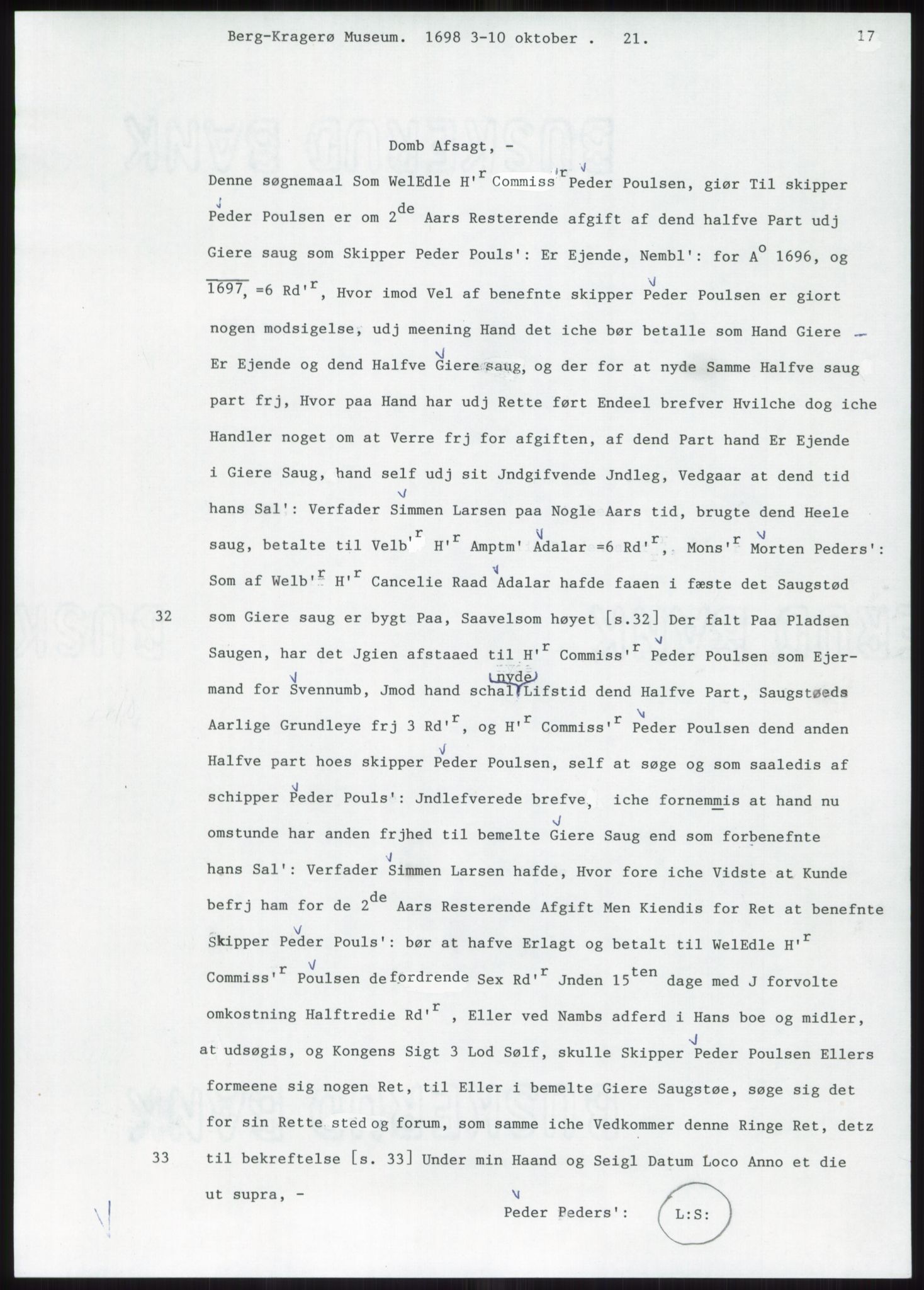 Samlinger til kildeutgivelse, Diplomavskriftsamlingen, AV/RA-EA-4053/H/Ha, p. 1441