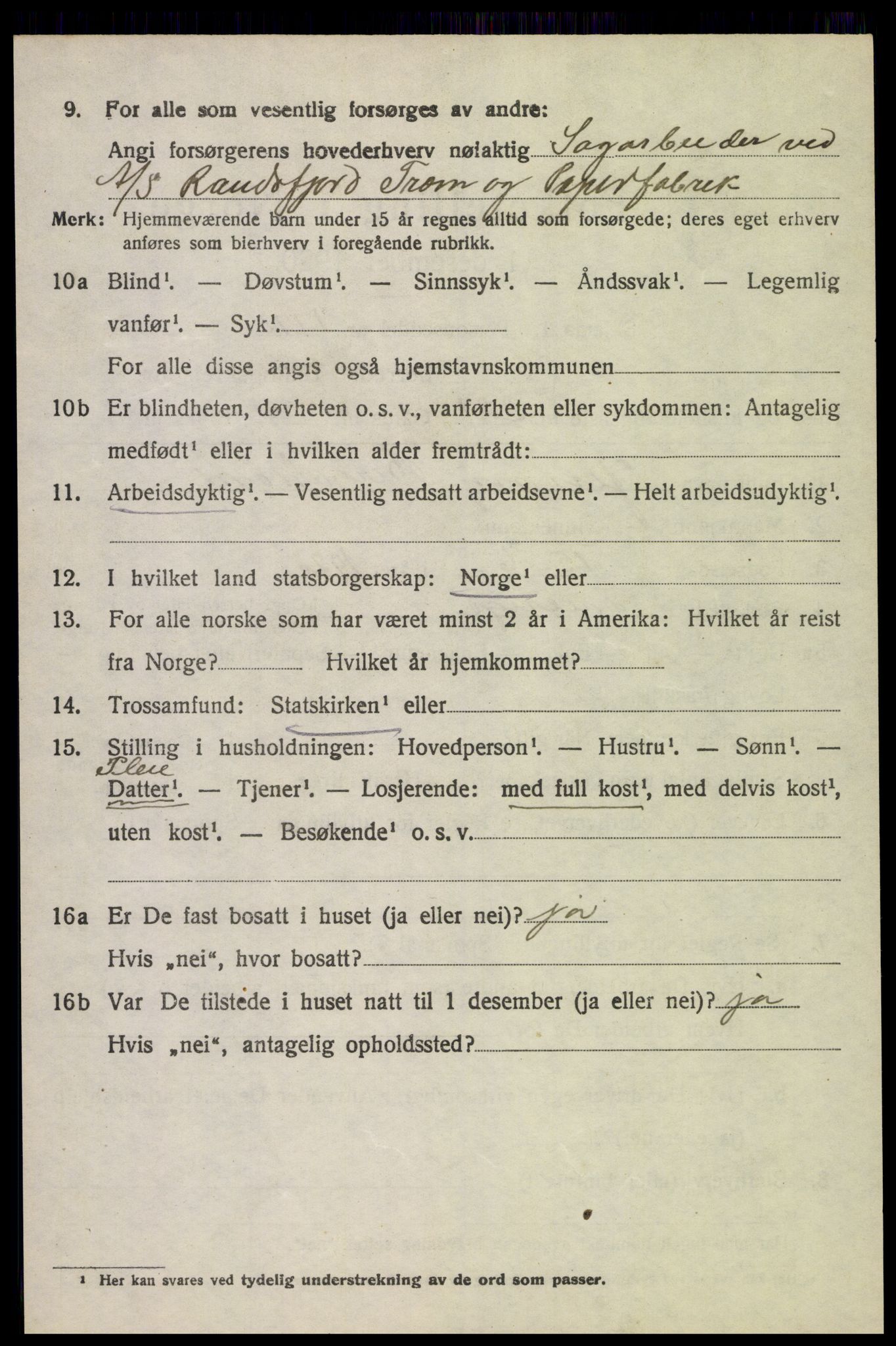 SAH, 1920 census for Jevnaker, 1920, p. 4966