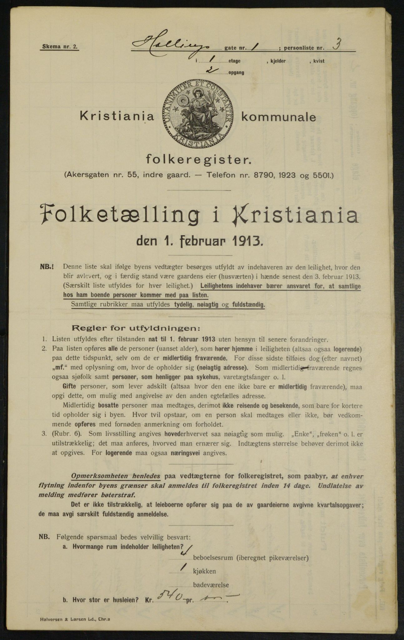 OBA, Municipal Census 1913 for Kristiania, 1913, p. 34105