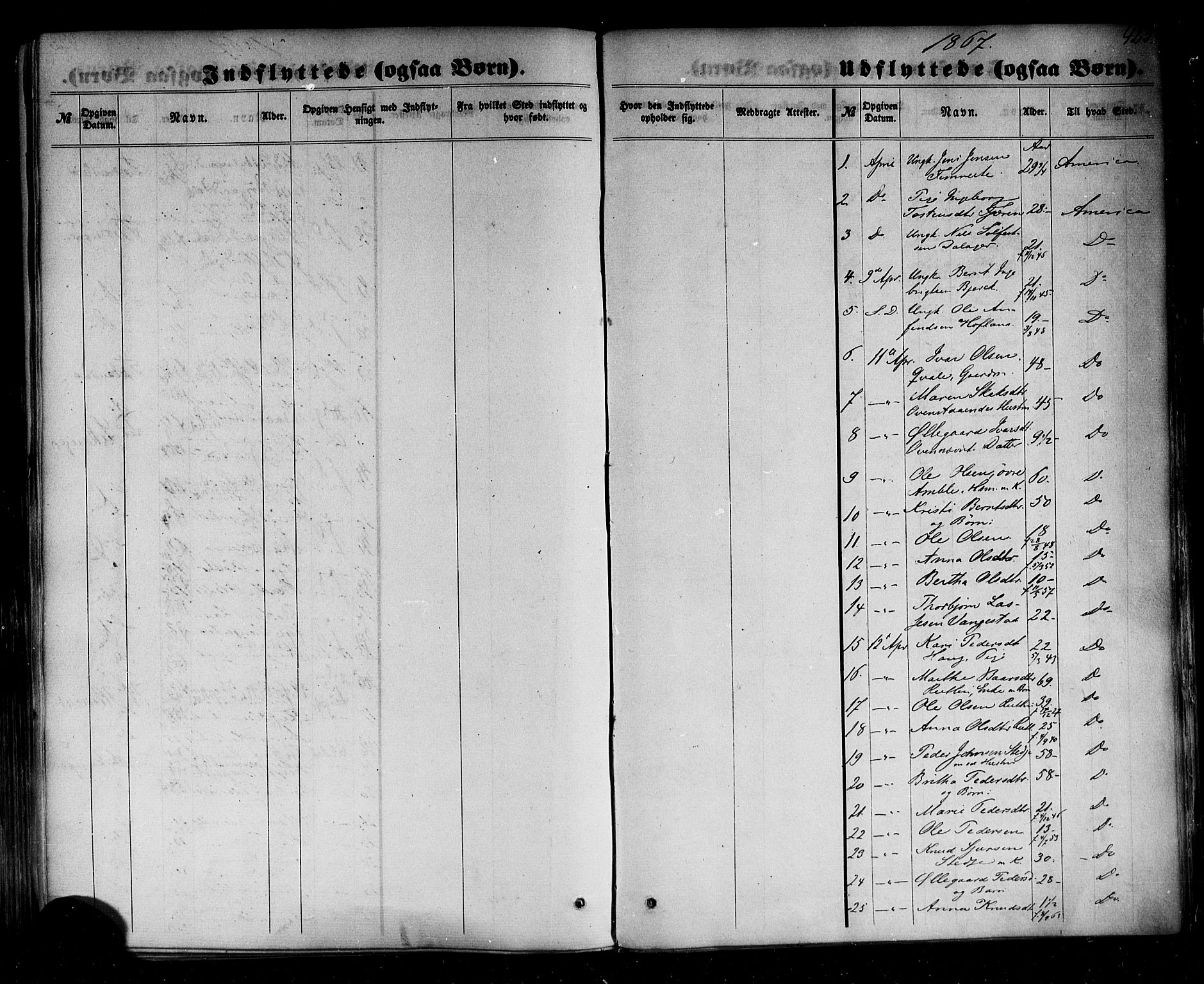 Sogndal sokneprestembete, SAB/A-81301/H/Haa/Haaa/L0013: Parish register (official) no. A 13, 1859-1877, p. 423