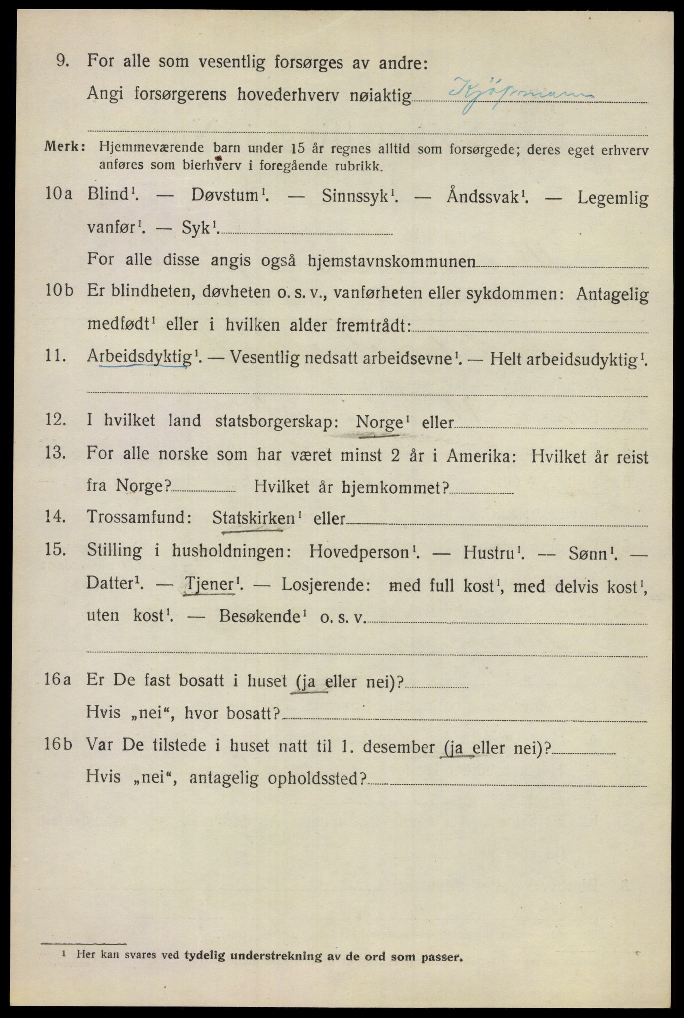 SAO, 1920 census for Ullensaker, 1920, p. 9316