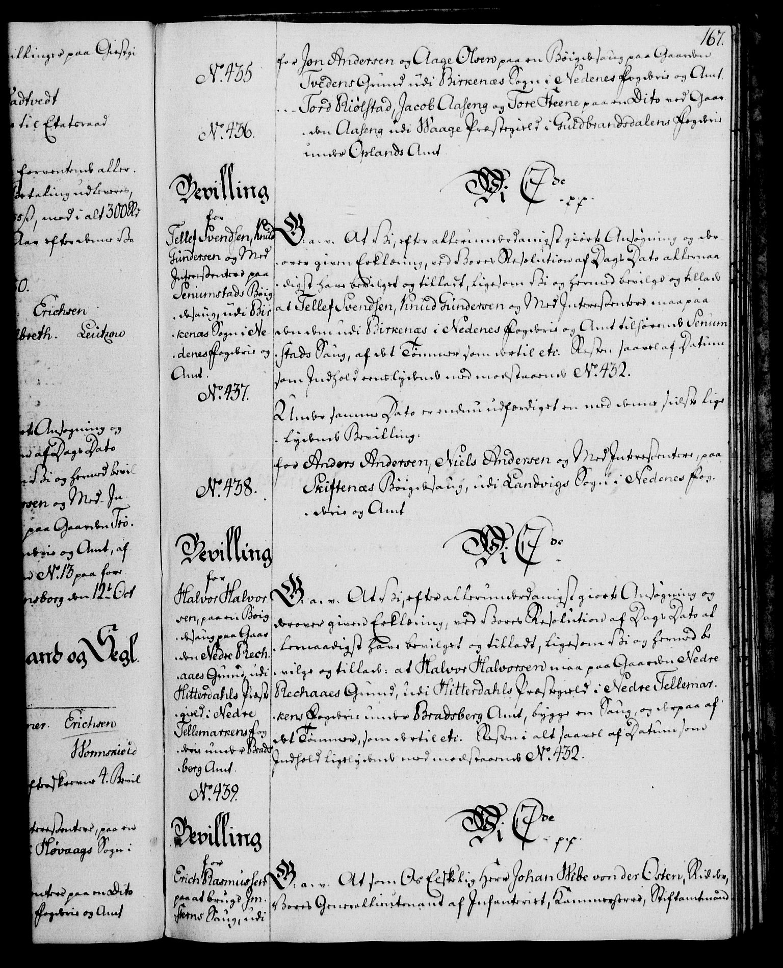 Rentekammeret, Kammerkanselliet, AV/RA-EA-3111/G/Gg/Gga/L0011: Norsk ekspedisjonsprotokoll med register (merket RK 53.11), 1779-1781, p. 167