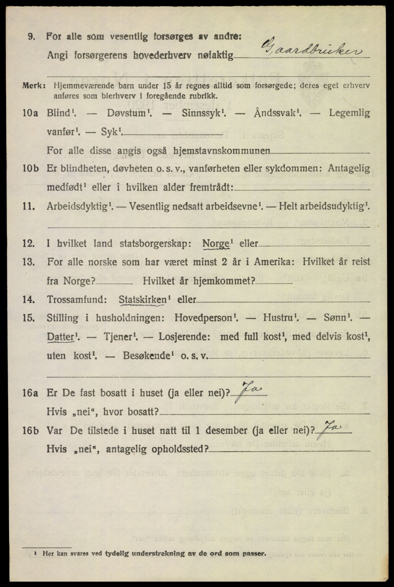 SAH, 1920 census for Trysil, 1920, p. 6580