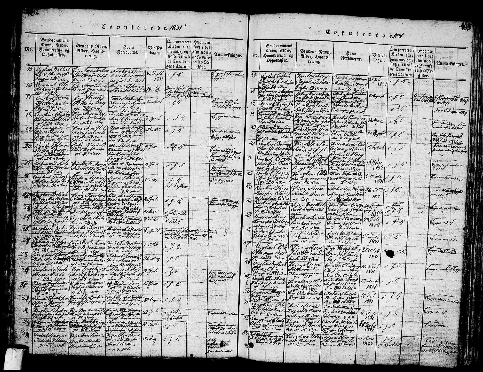 Eiker kirkebøker, SAKO/A-4/G/Ga/L0001: Parish register (copy) no. I 1, 1814-1832, p. 462-463