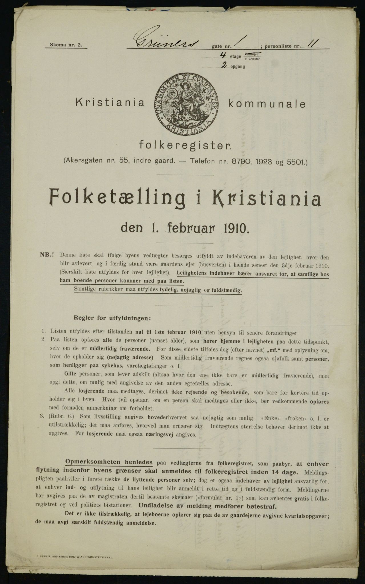 OBA, Municipal Census 1910 for Kristiania, 1910, p. 29357