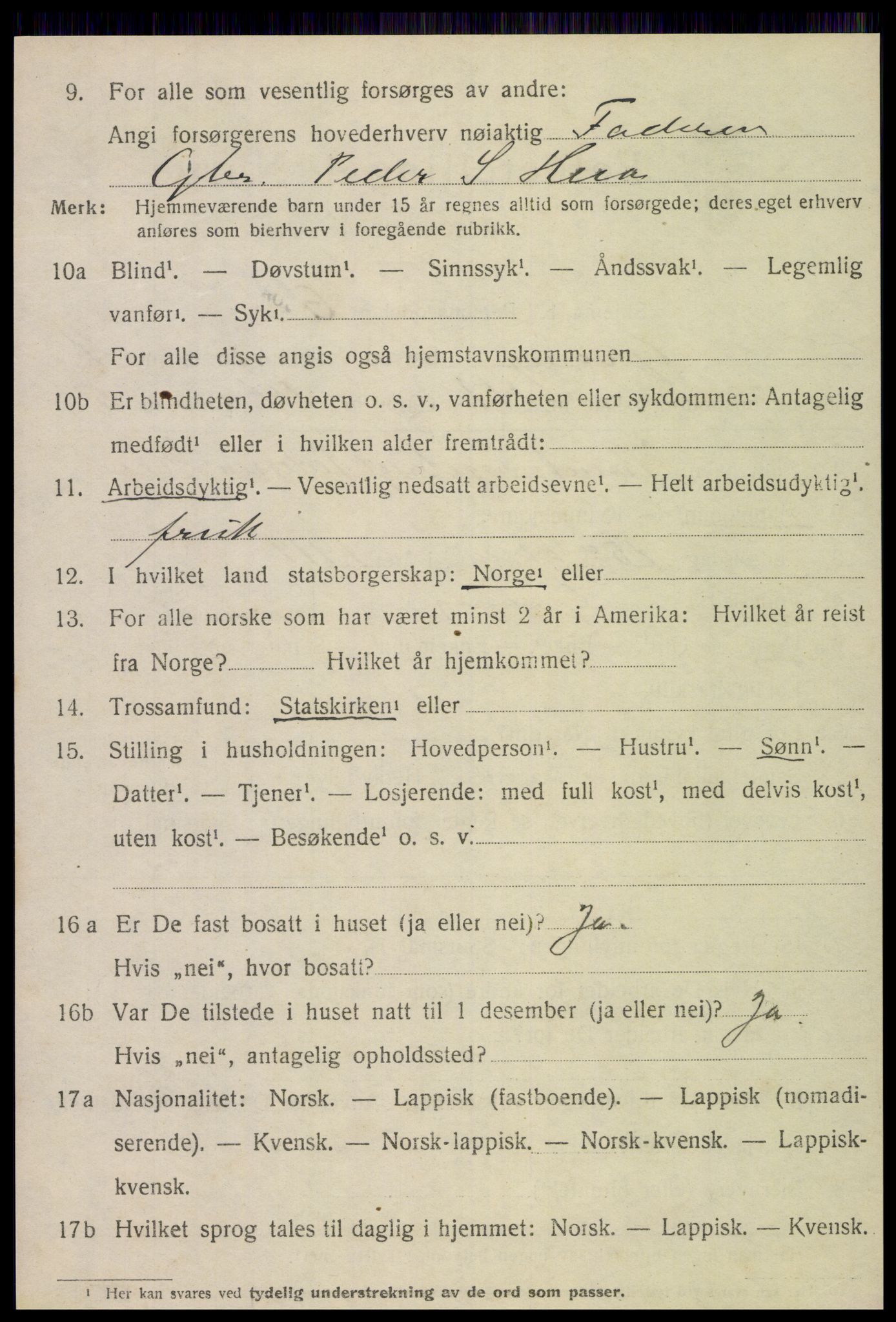 SAT, 1920 census for Grong, 1920, p. 1920