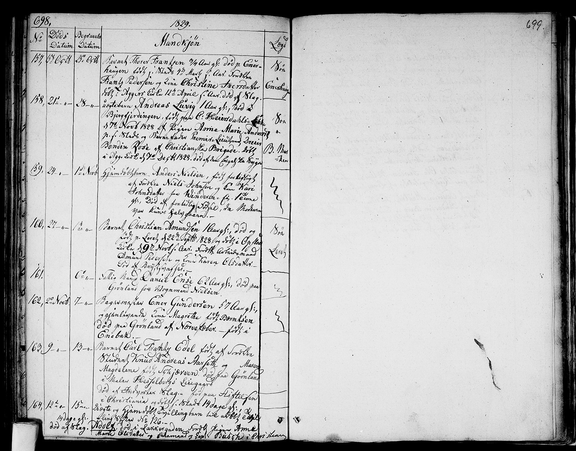 Aker prestekontor kirkebøker, AV/SAO-A-10861/G/L0004: Parish register (copy) no. 4, 1819-1829, p. 698-699