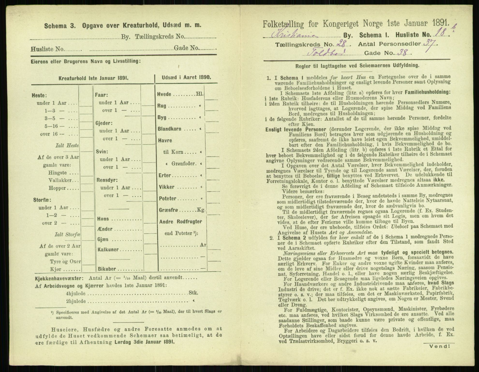 RA, 1891 census for 0301 Kristiania, 1891, p. 14305