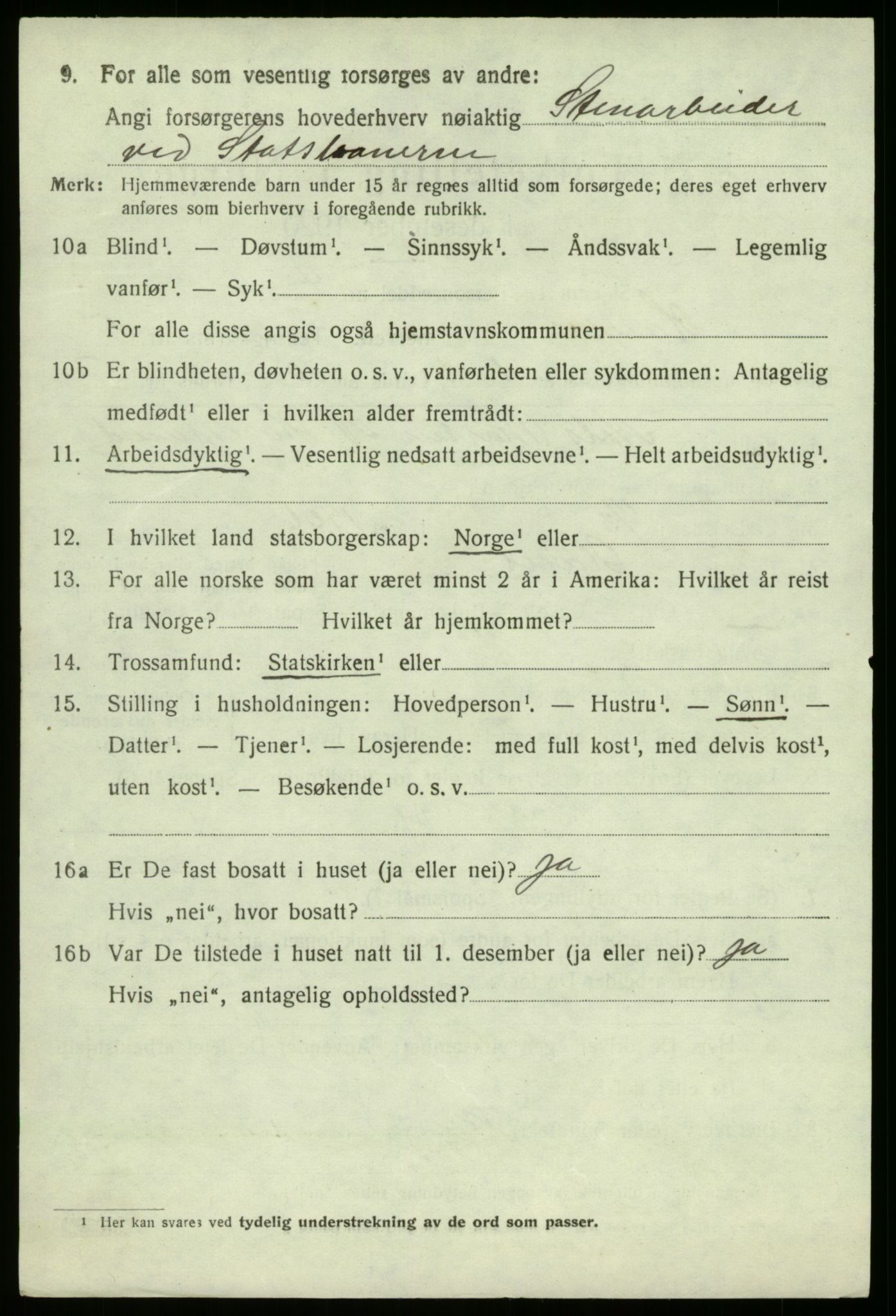 SAB, 1920 census for Haus, 1920, p. 3286