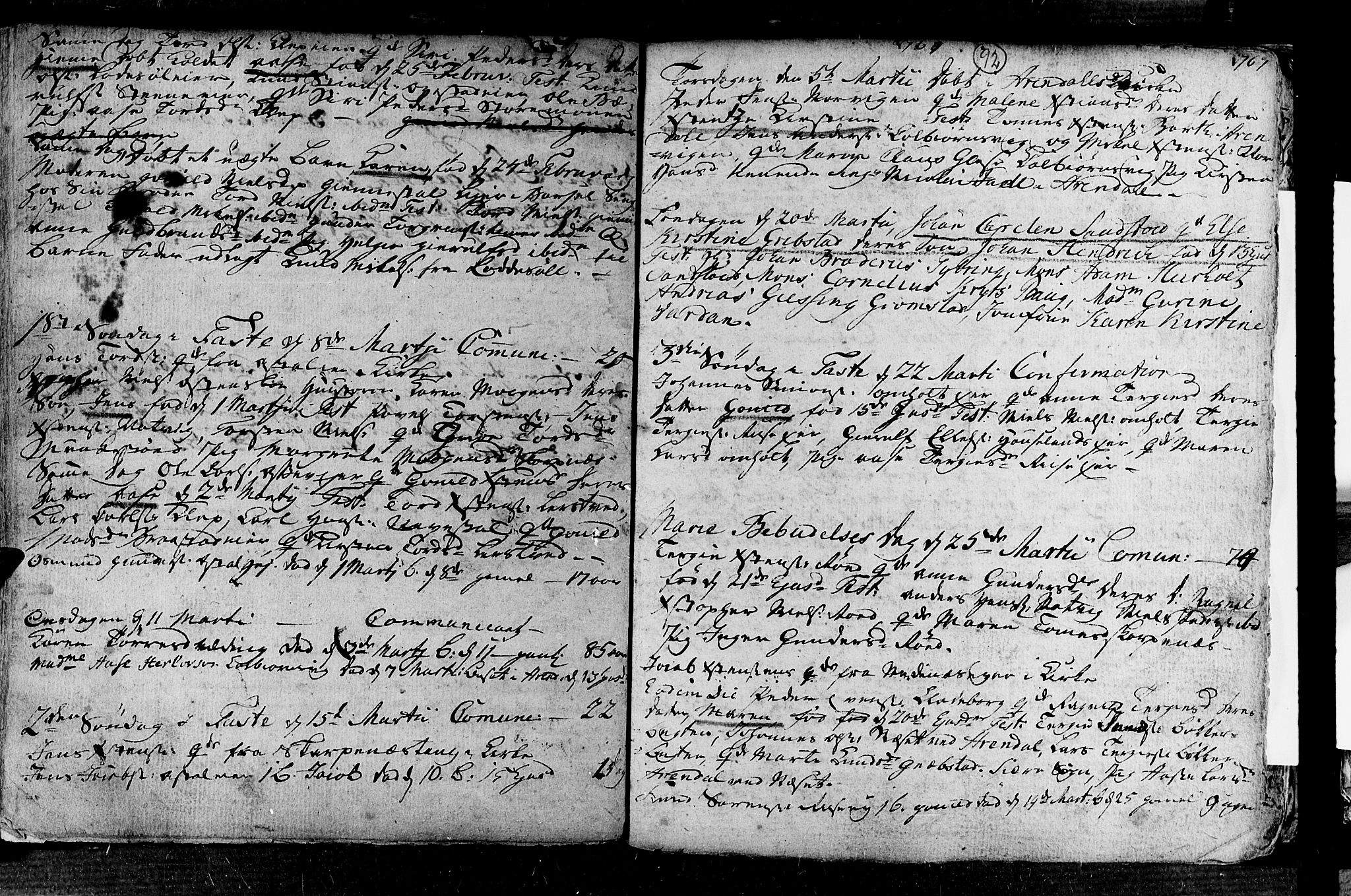 Øyestad sokneprestkontor, AV/SAK-1111-0049/F/Fa/L0006: Parish register (official) no. A 6, 1758-1776, p. 92