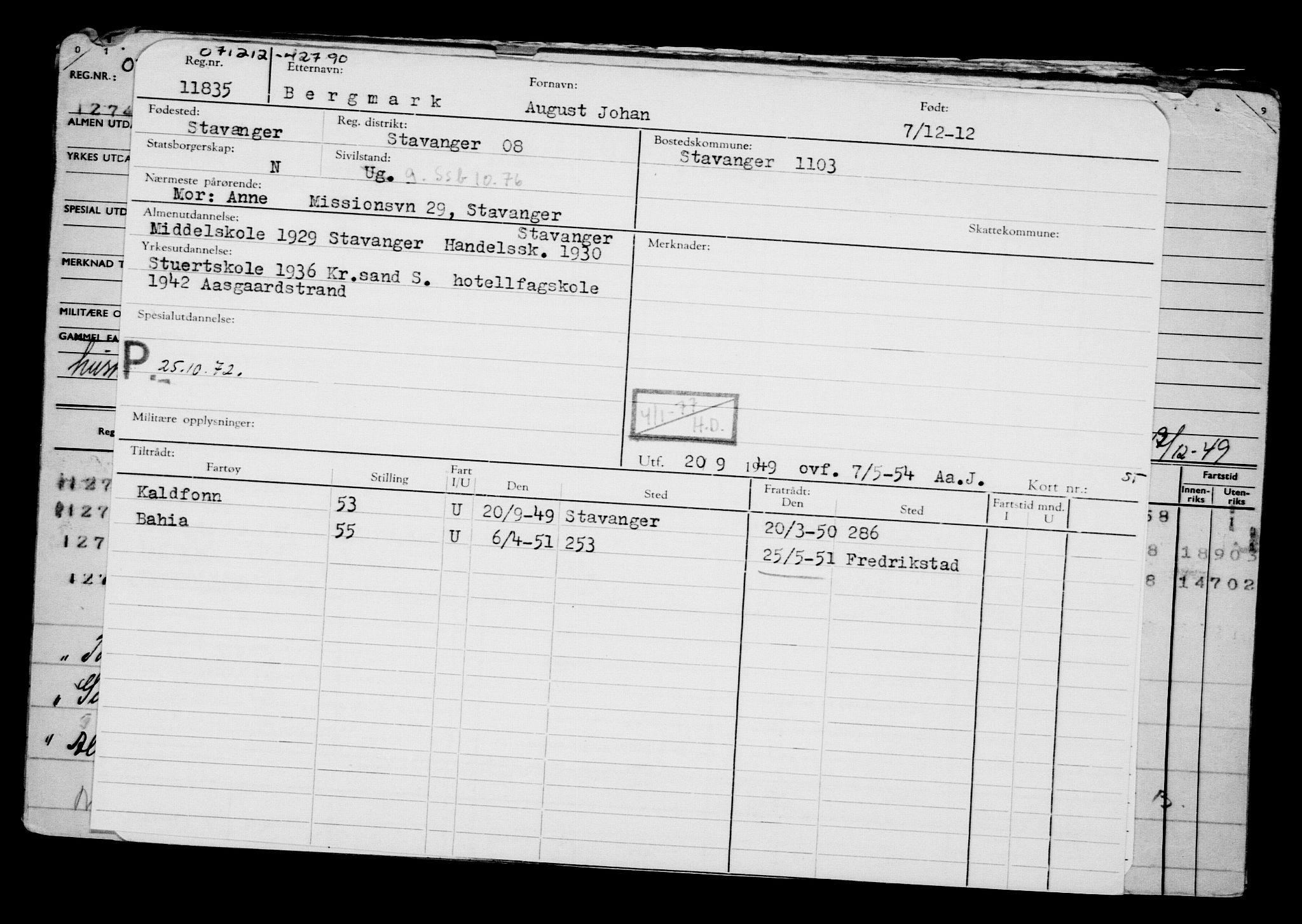 Direktoratet for sjømenn, AV/RA-S-3545/G/Gb/L0109: Hovedkort, 1912-1913, p. 118