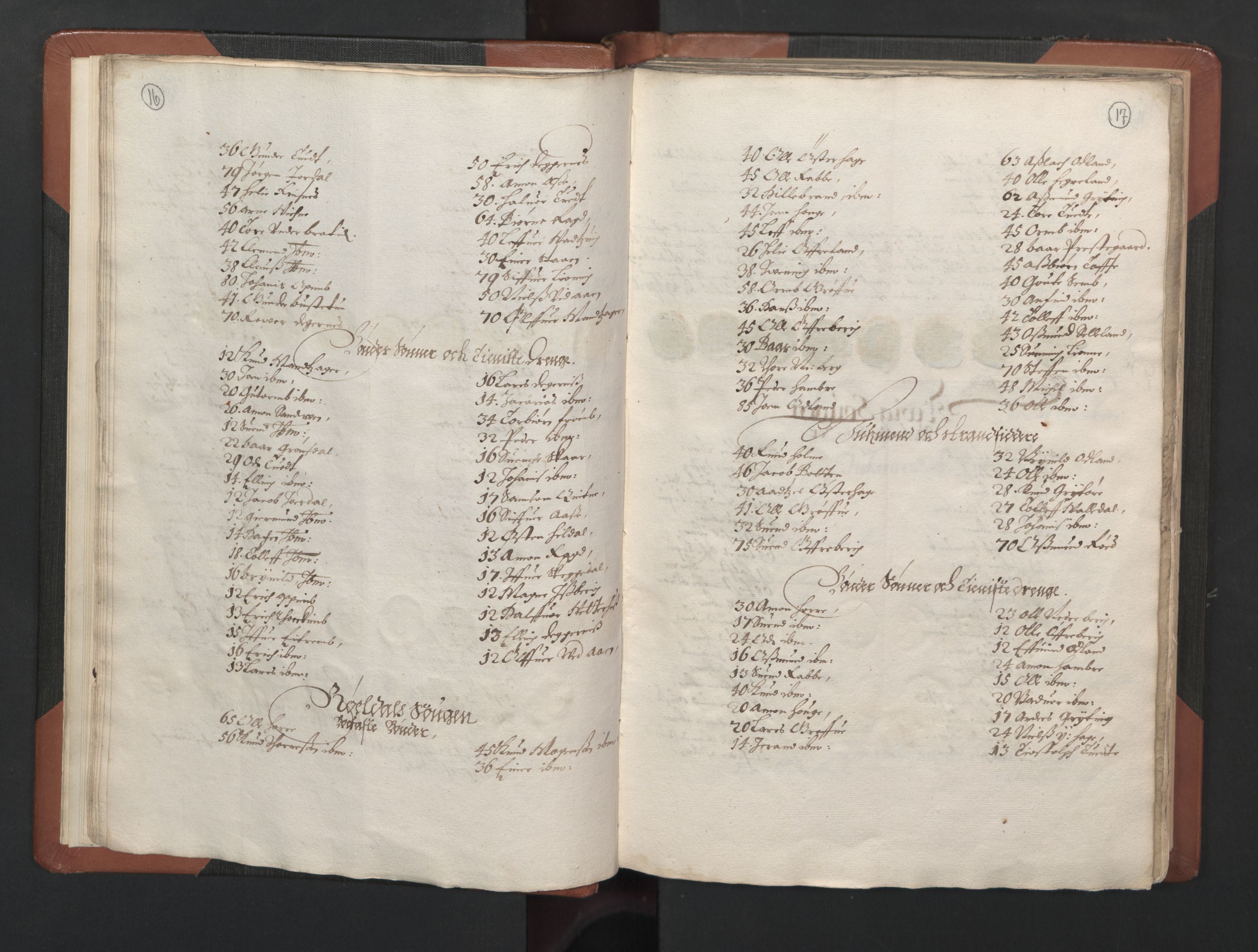 RA, Bailiff's Census 1664-1666, no. 14: Hardanger len, Ytre Sogn fogderi and Indre Sogn fogderi, 1664-1665, p. 16-17