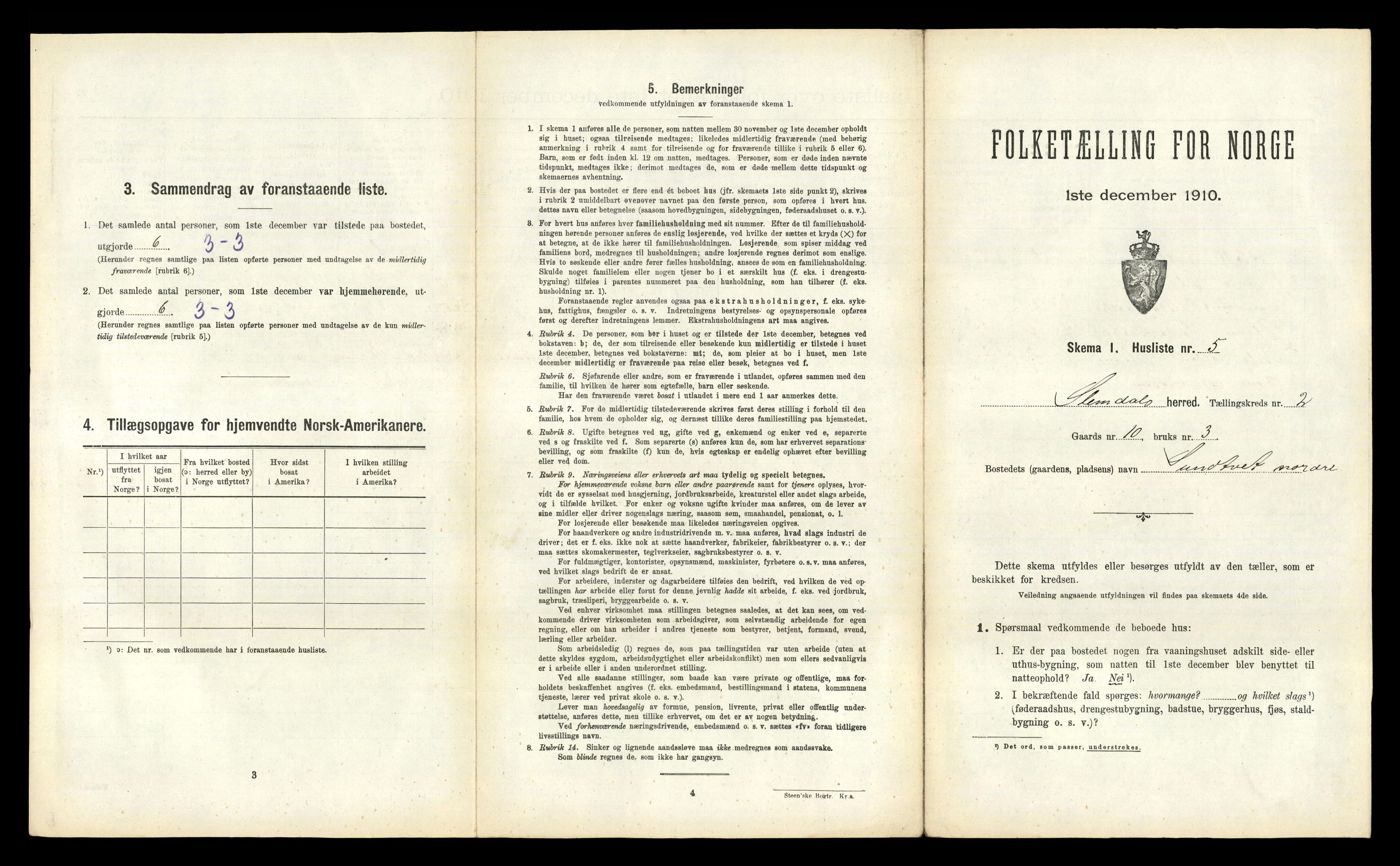 RA, 1910 census for Slemdal, 1910, p. 59