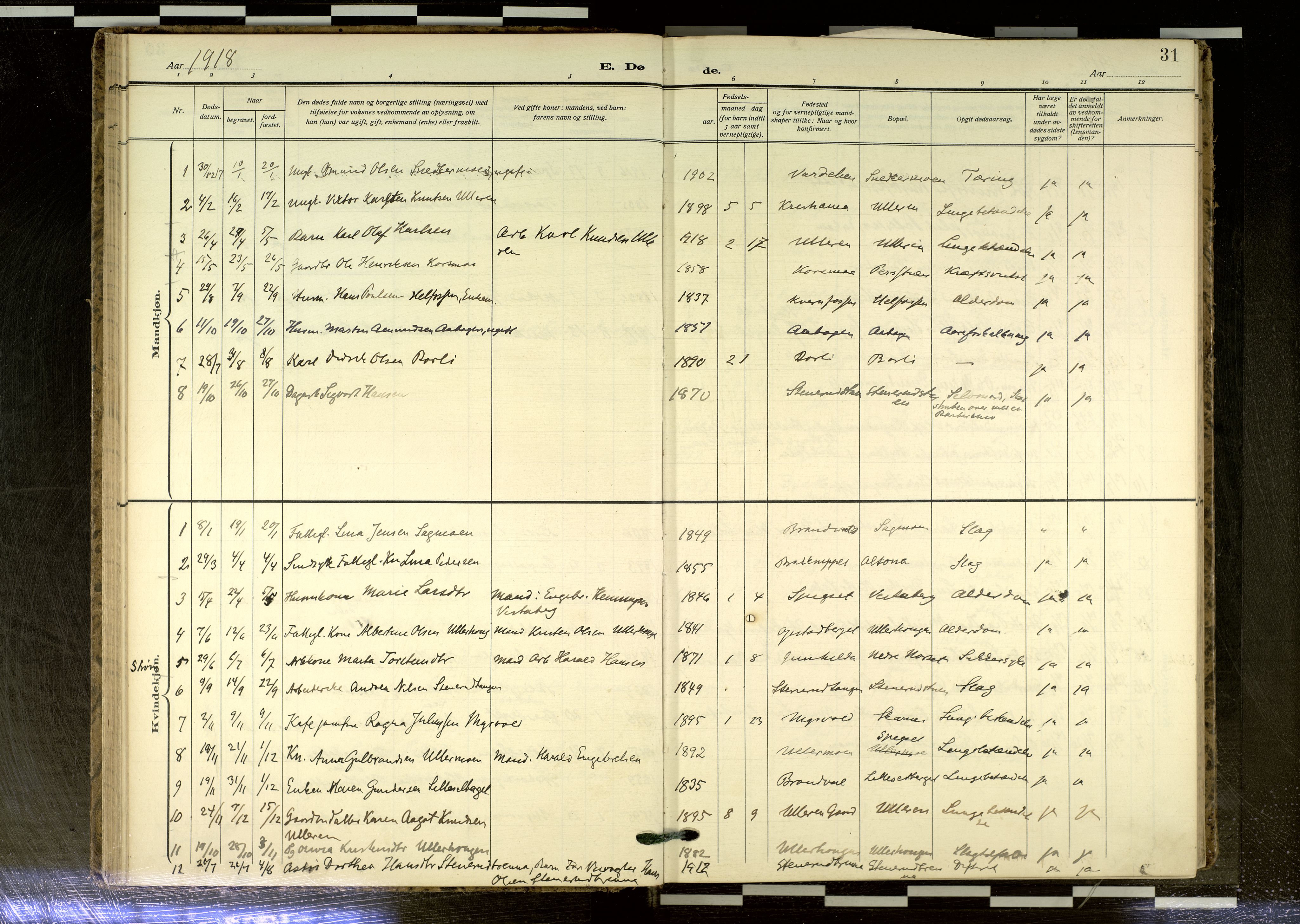 Sør-Odal prestekontor, AV/SAH-PREST-030/H/Ha/Haa/L0020: Parish register (official) no. 20, 1906-2012, p. 31