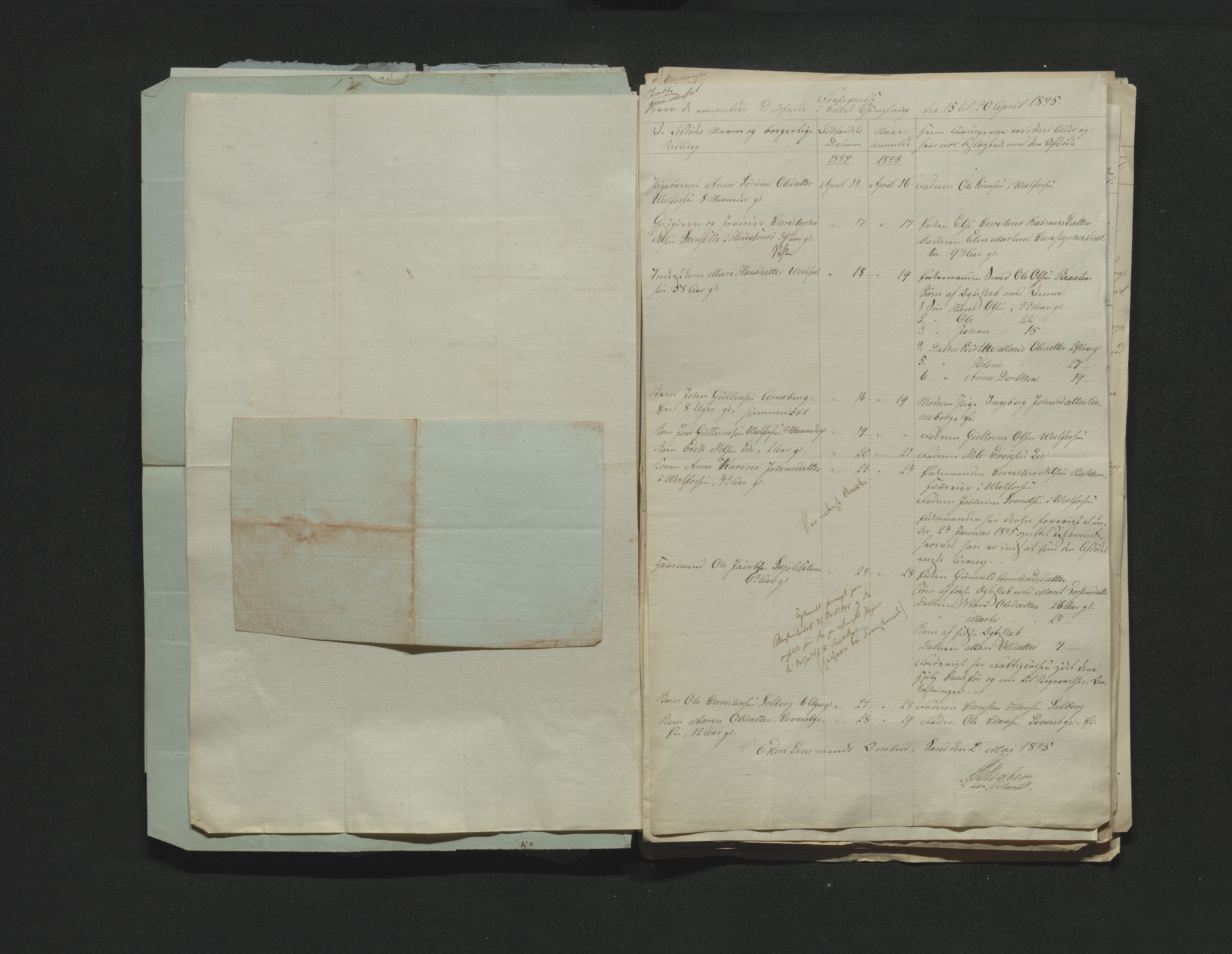 Eiker, Modum og Sigdal sorenskriveri, AV/SAKO-A-123/H/Ha/Hab/L0006: Dødsfallsmeldinger, 1841-1845
