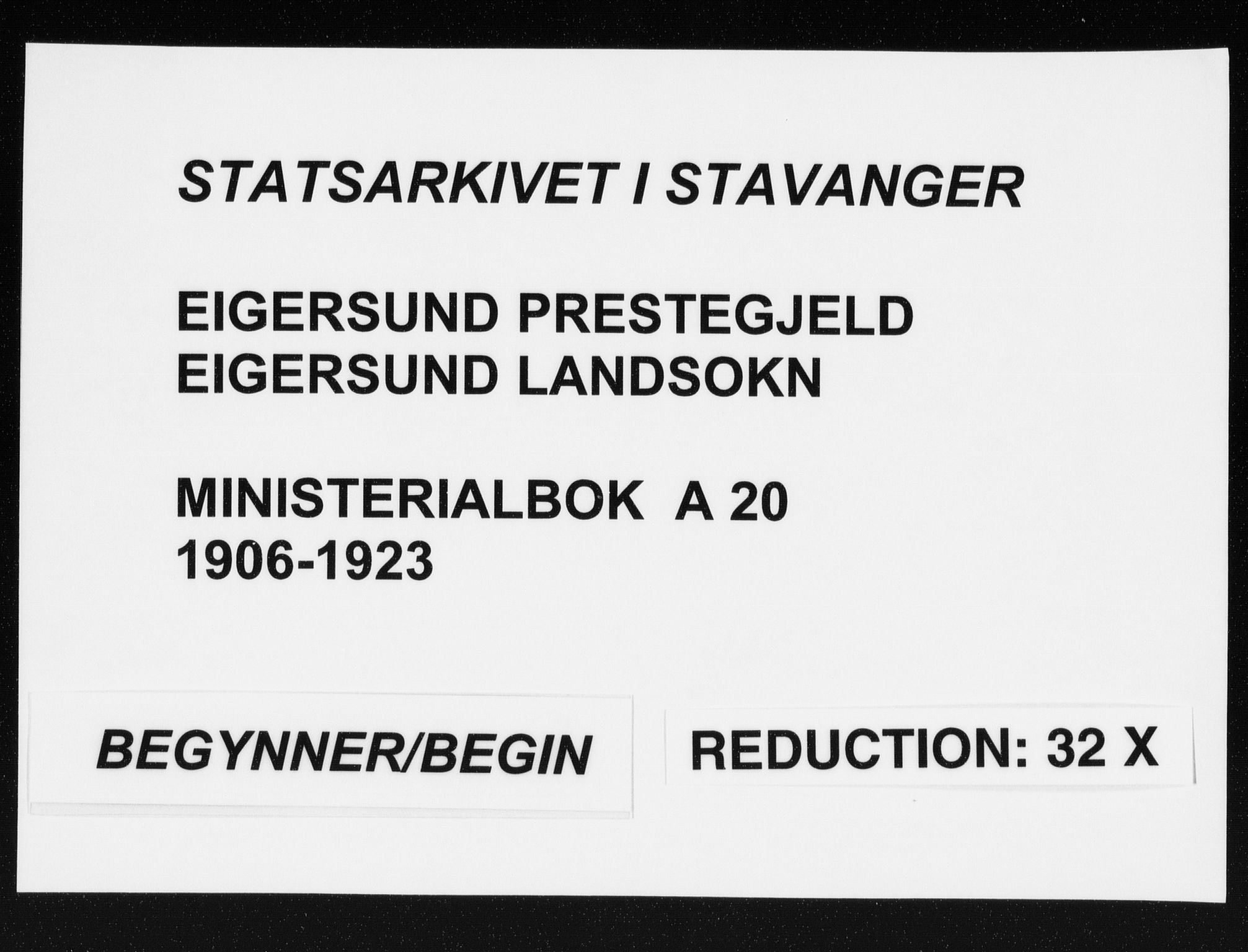 Eigersund sokneprestkontor, AV/SAST-A-101807/001/30/30BA/L0021: Parish register (official) no. A 20, 1906-1928