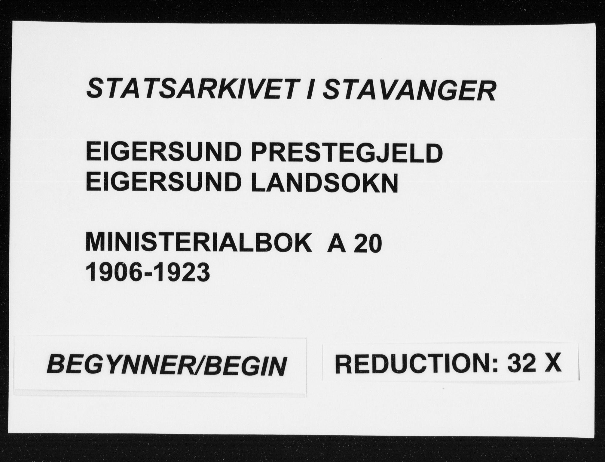 Eigersund sokneprestkontor, SAST/A-101807/S08/L0021: Parish register (official) no. A 20, 1906-1928