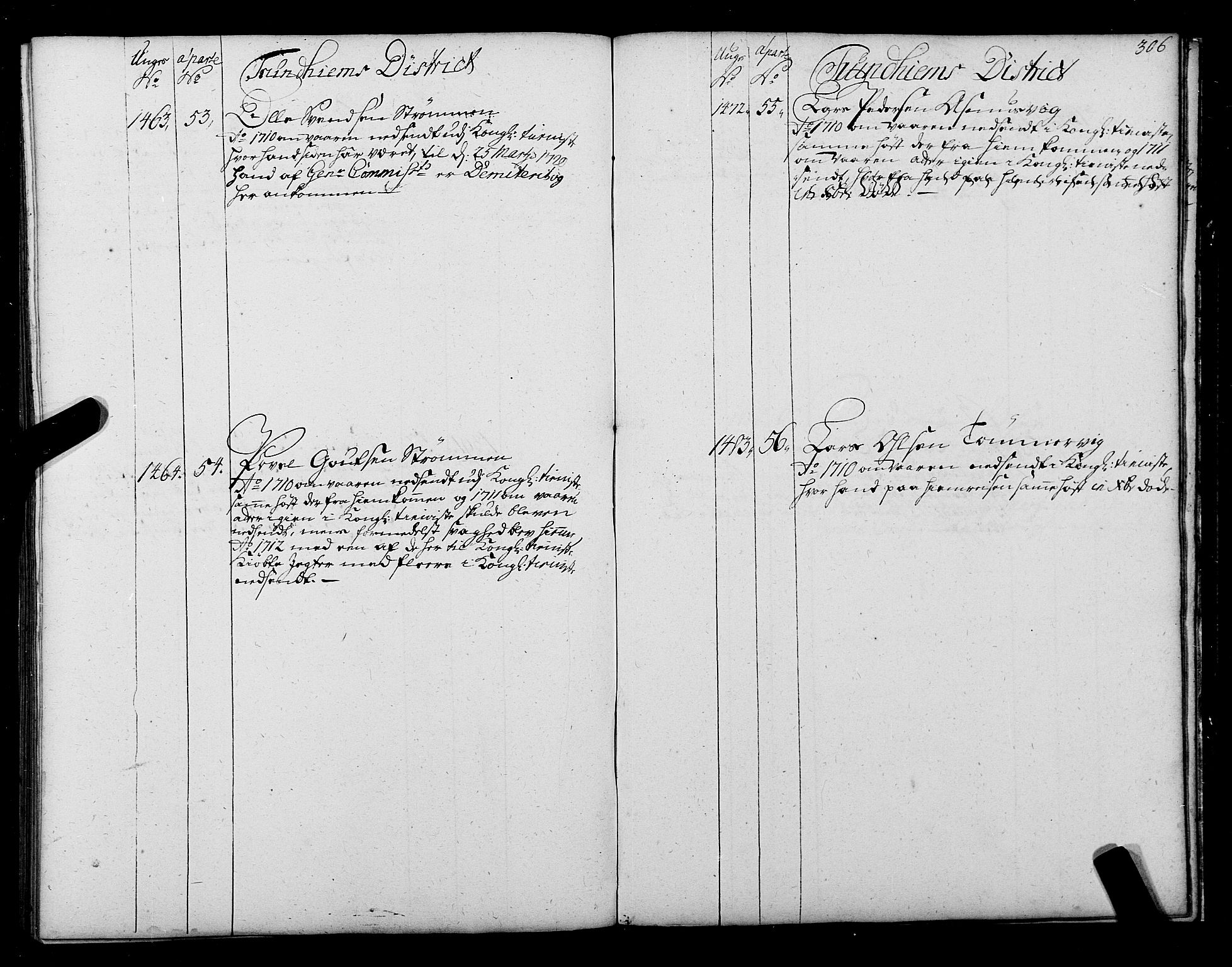 Sjøinnrulleringen - Trondhjemske distrikt, SAT/A-5121/01/L0004: Ruller over sjøfolk i Trondhjem by, 1704-1710, p. 306