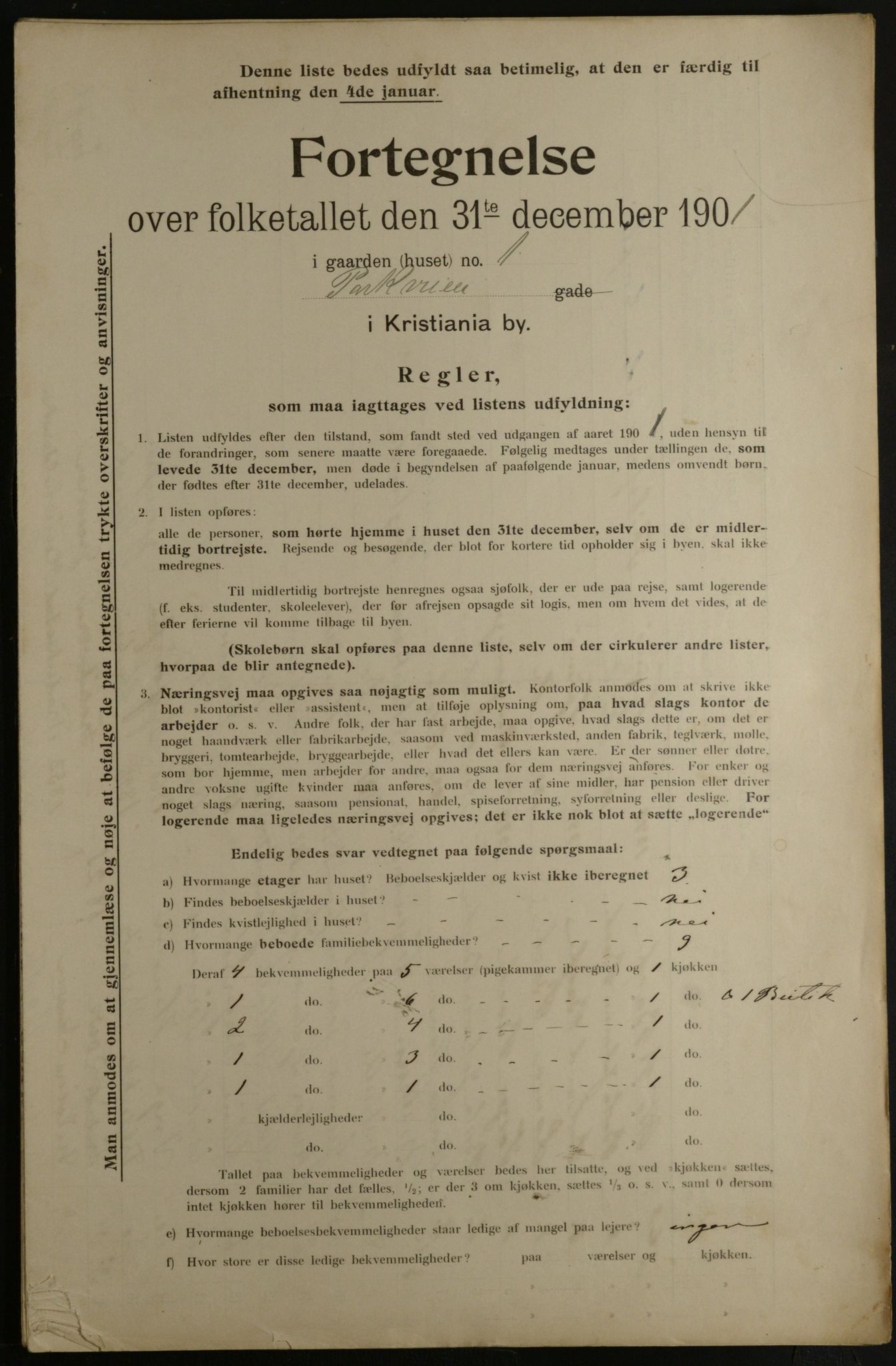 OBA, Municipal Census 1901 for Kristiania, 1901, p. 11925