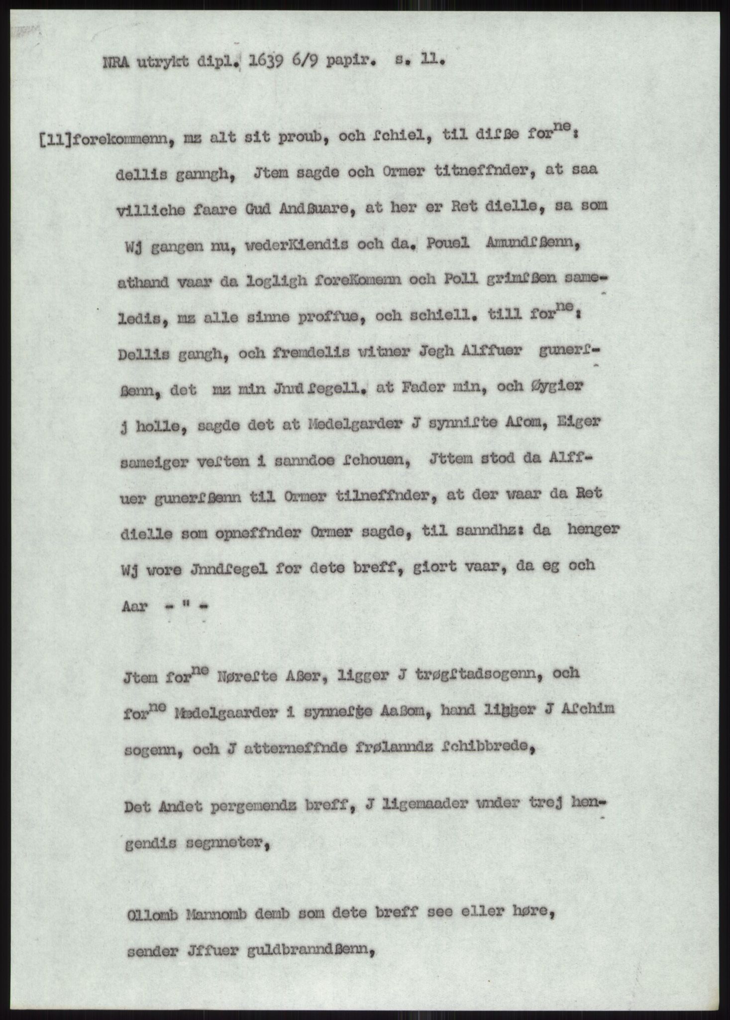 Samlinger til kildeutgivelse, Diplomavskriftsamlingen, AV/RA-EA-4053/H/Ha, p. 2407