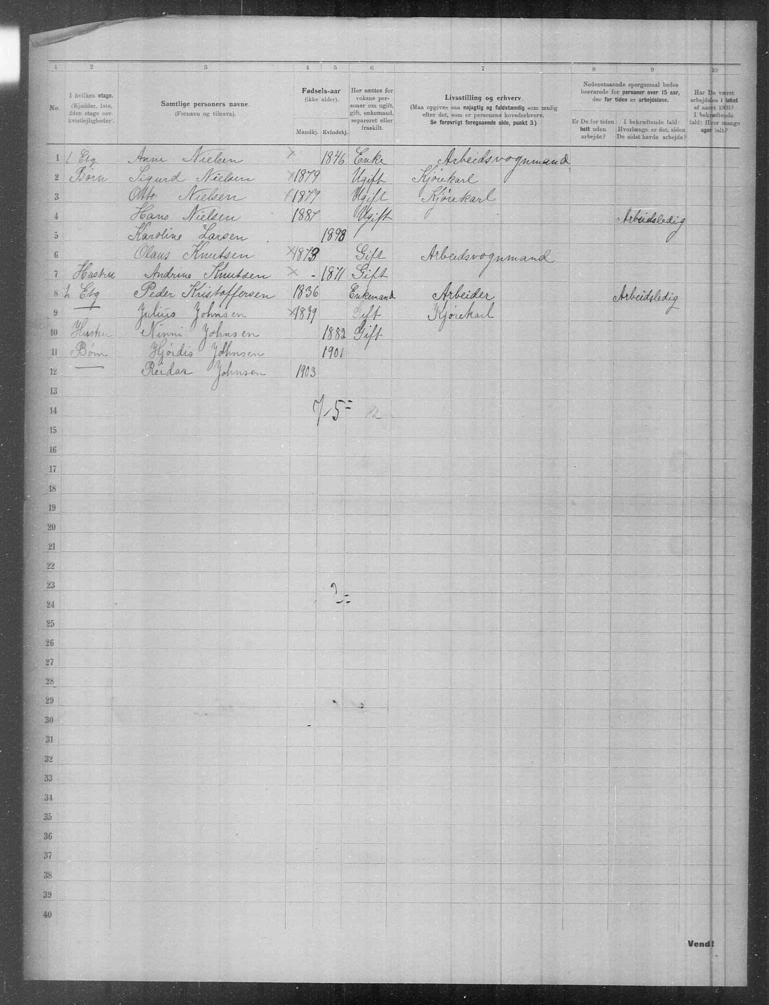 OBA, Municipal Census 1903 for Kristiania, 1903, p. 6694