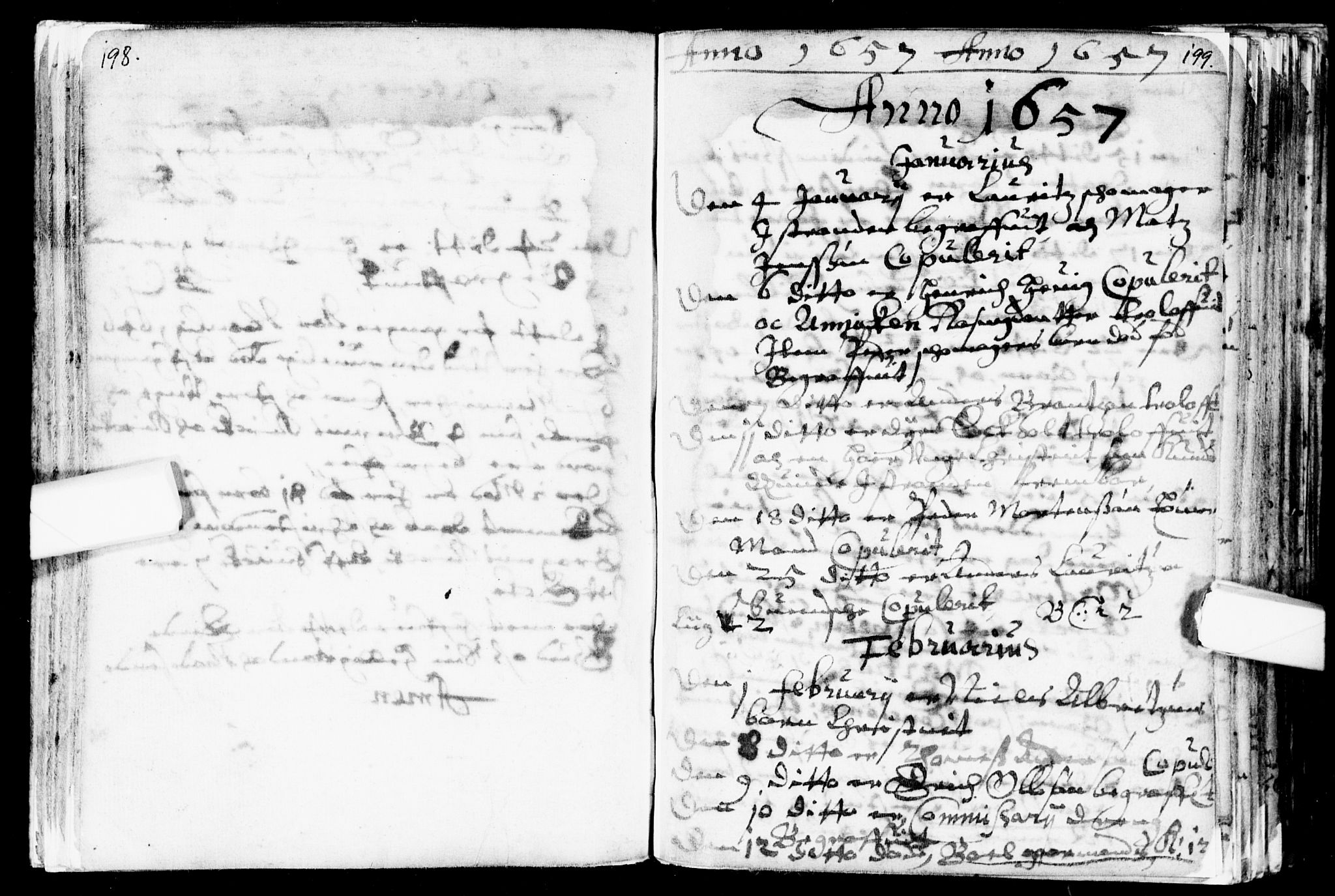 Bragernes kirkebøker, AV/SAKO-A-6/F/Fa/L0001: Parish register (official) no. I 1, 1634-1662, p. 198-199