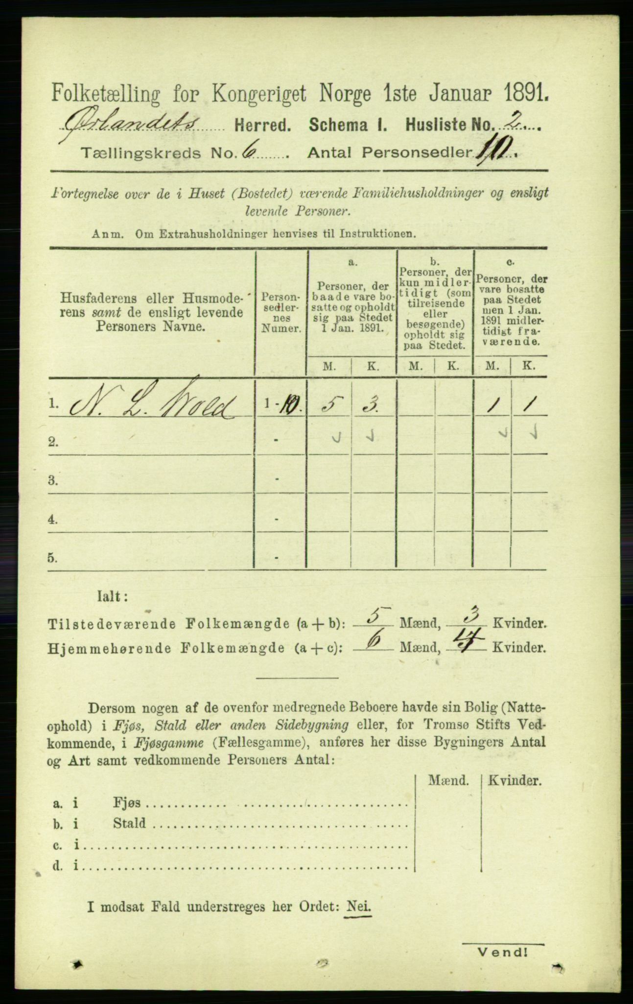 RA, 1891 census for 1621 Ørland, 1891, p. 1758