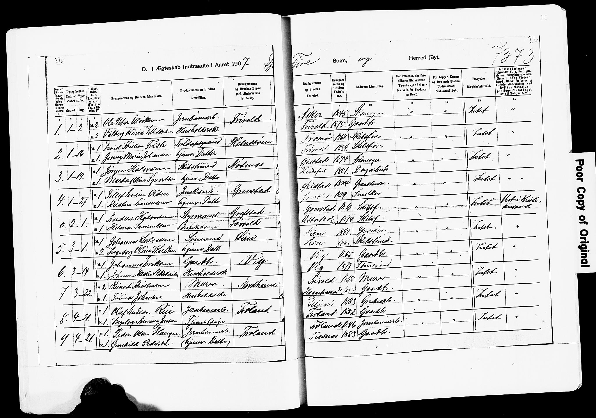 Fjære sokneprestkontor, SAK/1111-0011/F/Fa/L0003: Parish register (official) no. A 3.1, 1903-1920, p. 18