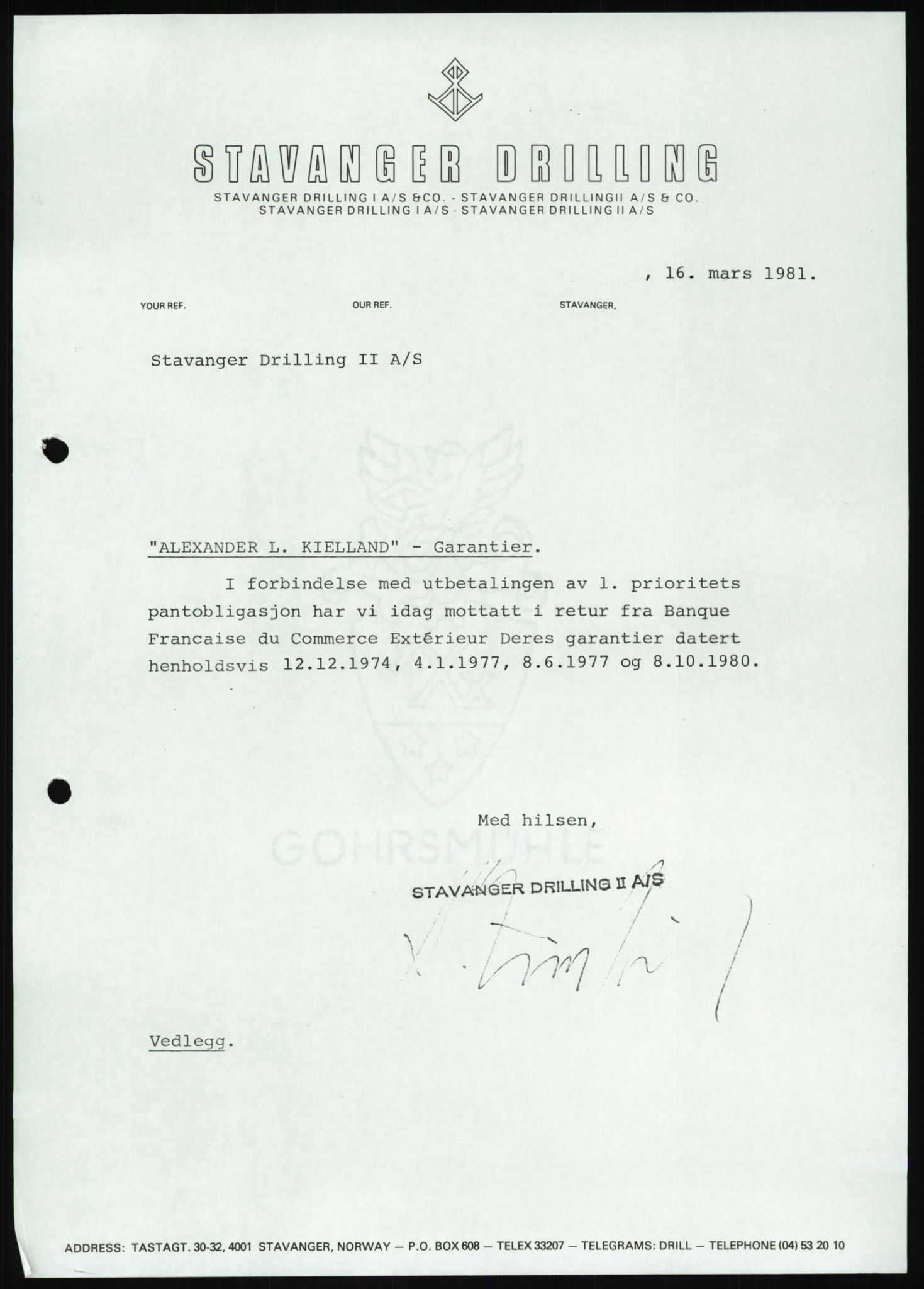 Pa 1503 - Stavanger Drilling AS, AV/SAST-A-101906/D/L0006: Korrespondanse og saksdokumenter, 1974-1984, p. 51