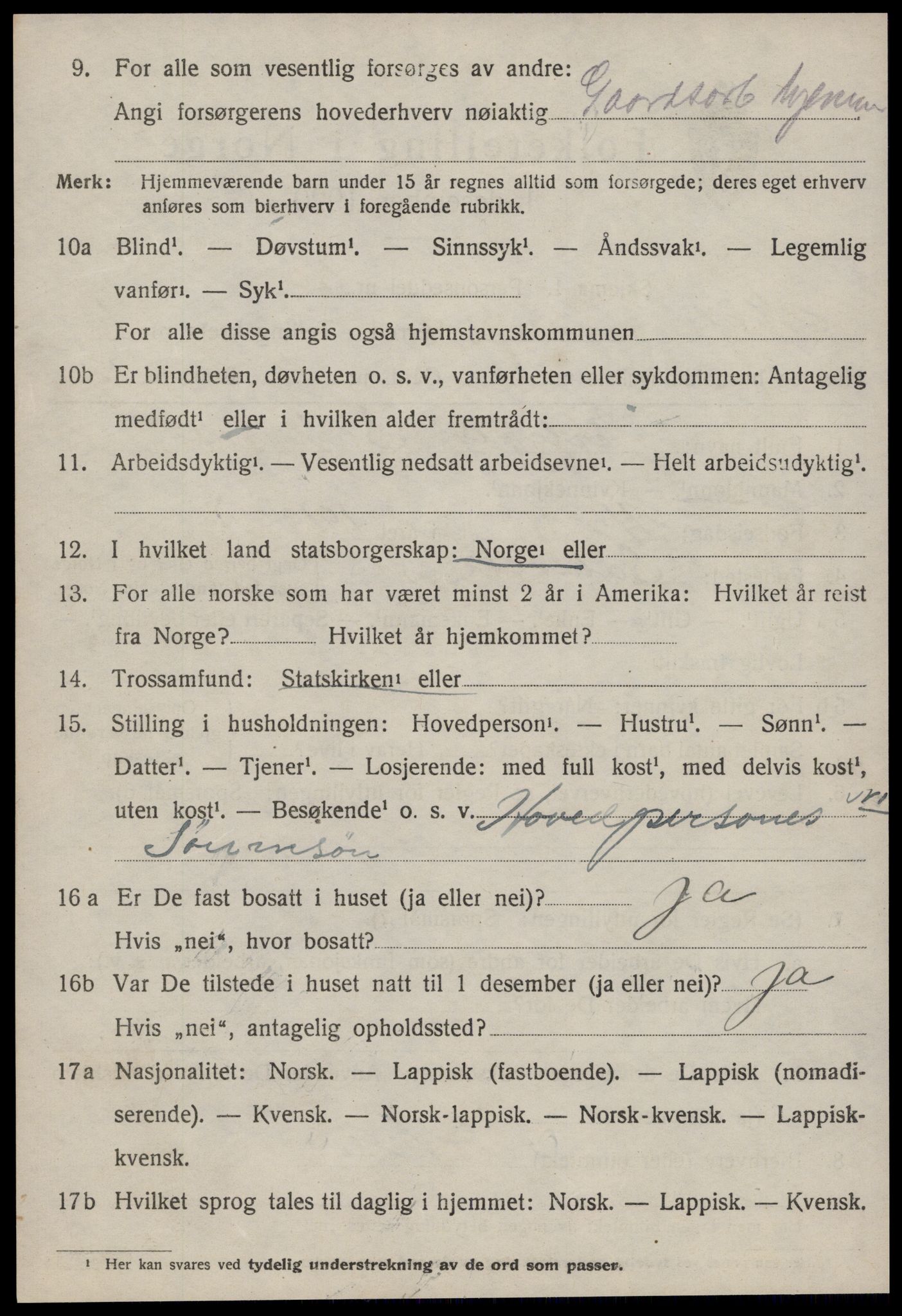 SAT, 1920 census for Malvik, 1920, p. 1199